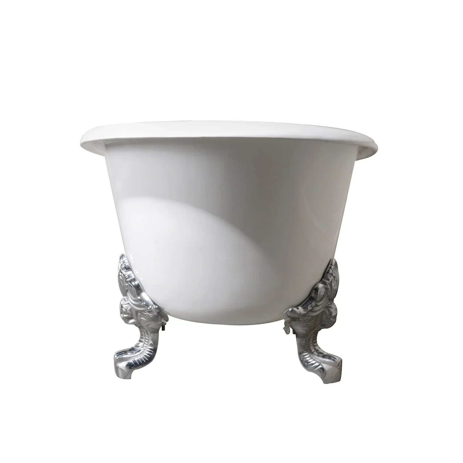 Kingston Brass Aqua Eden 67" Cast Iron Oval Double Slipper Clawfoot Tub (No Faucet Drillings), White/Polished Chrome (VCTNDS6731NL1) - Image 4
