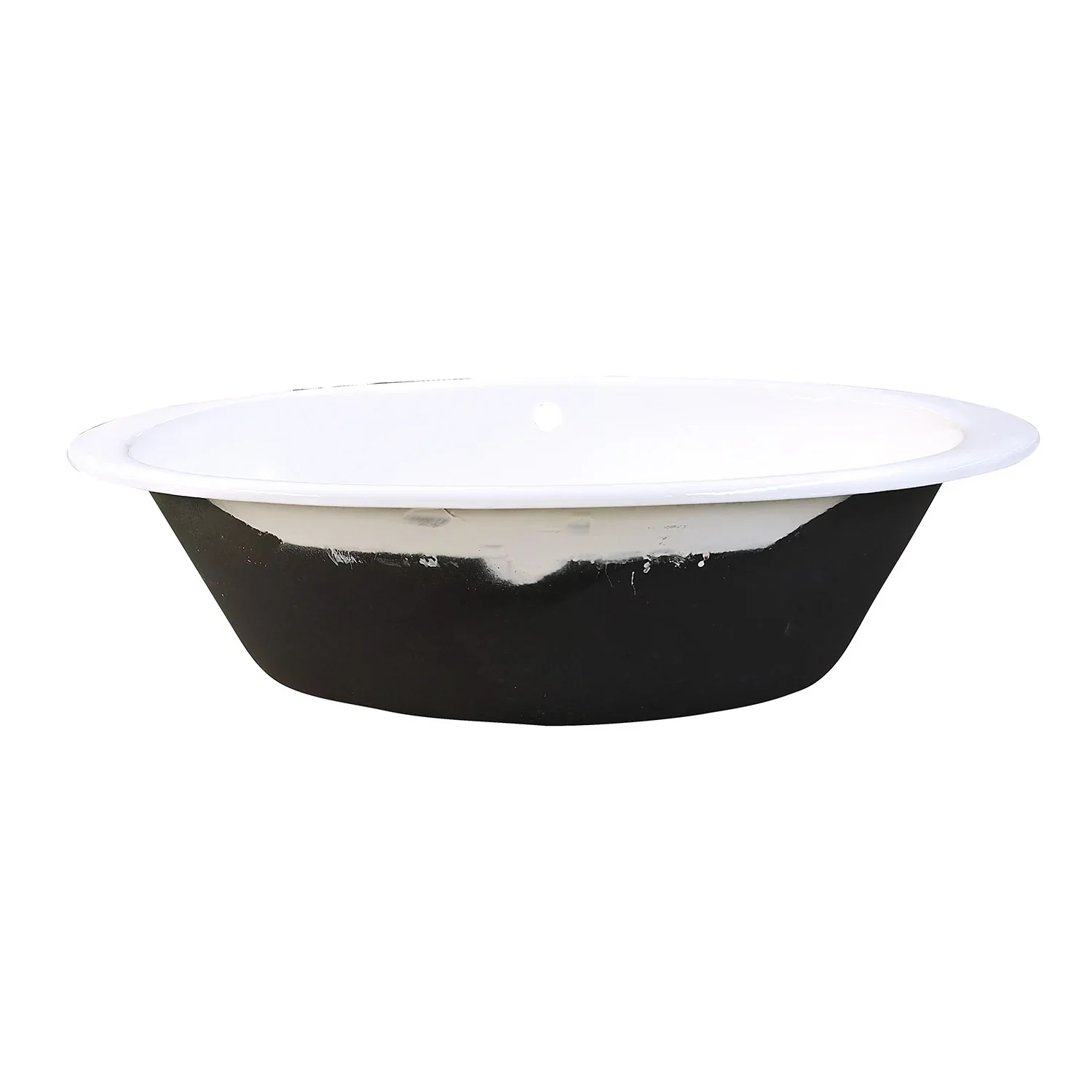 Kingston Brass Aqua Eden 65" Cast Iron Oval Drop-In Tub with Center Drain, White (VCTPN653517) - Image 2
