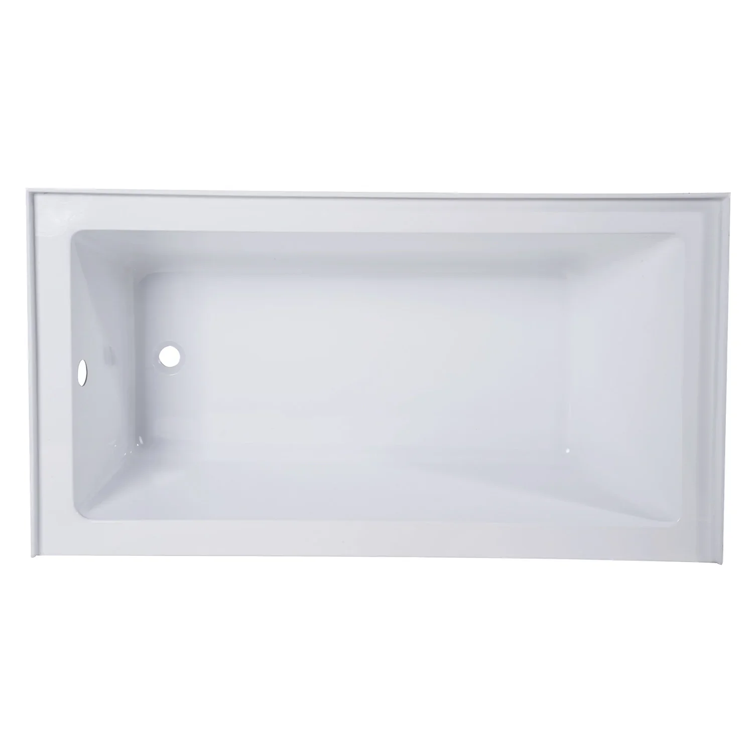 Kingston Brass Aqua Eden 54" Acrylic Rectangular 3-Wall Alcove Tub, Left Hand Drain, Glossy White (VTAP543022L) - Image 4