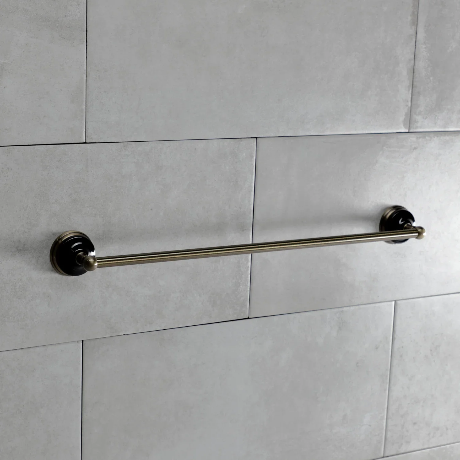 Kingston Brass Water Onyx 24" Single Towel Bar, Antique Brass (BA9111AB) - Image 2
