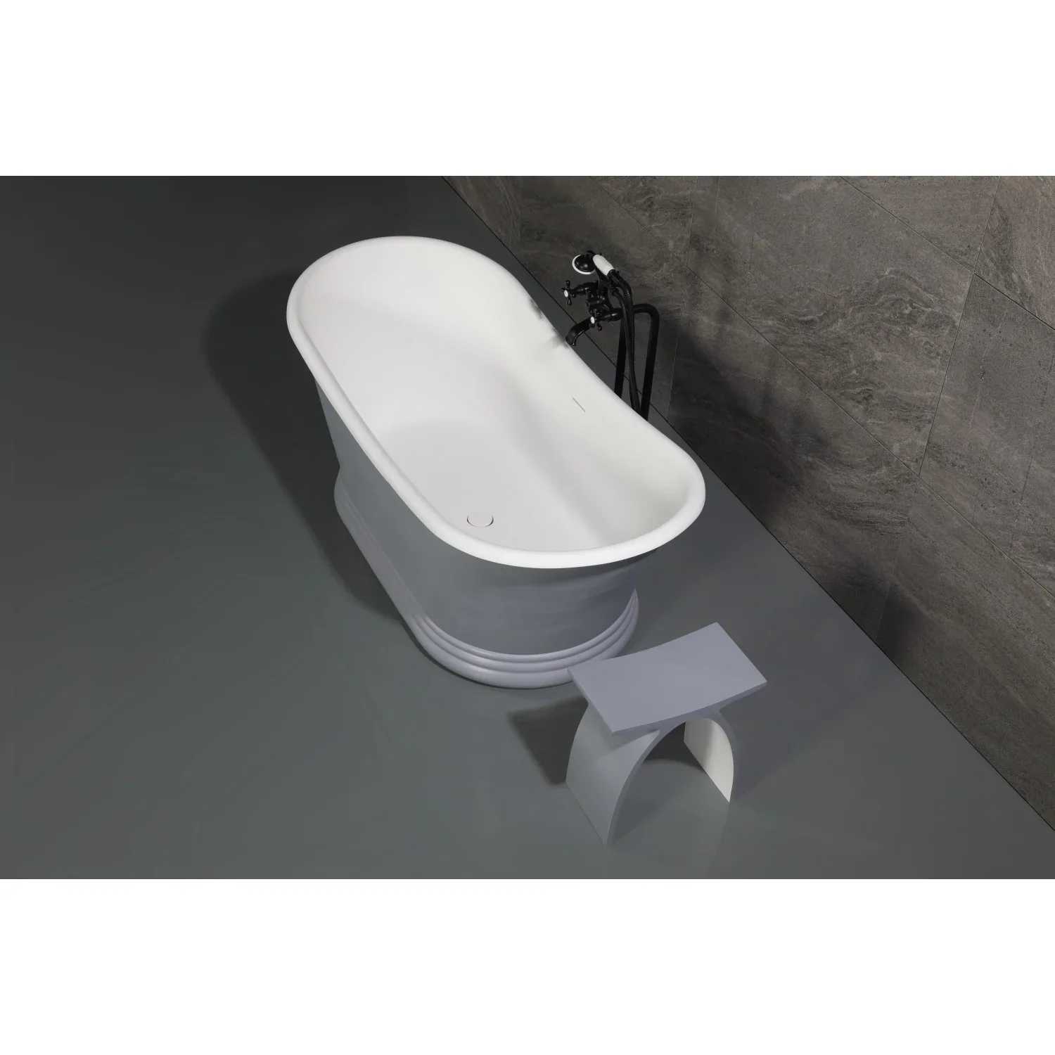 Kingston Brass Kingston Freestanding Tub Faucet with Supply Line and Stop Valve, Matte Black (CCK266K0) - Image 3