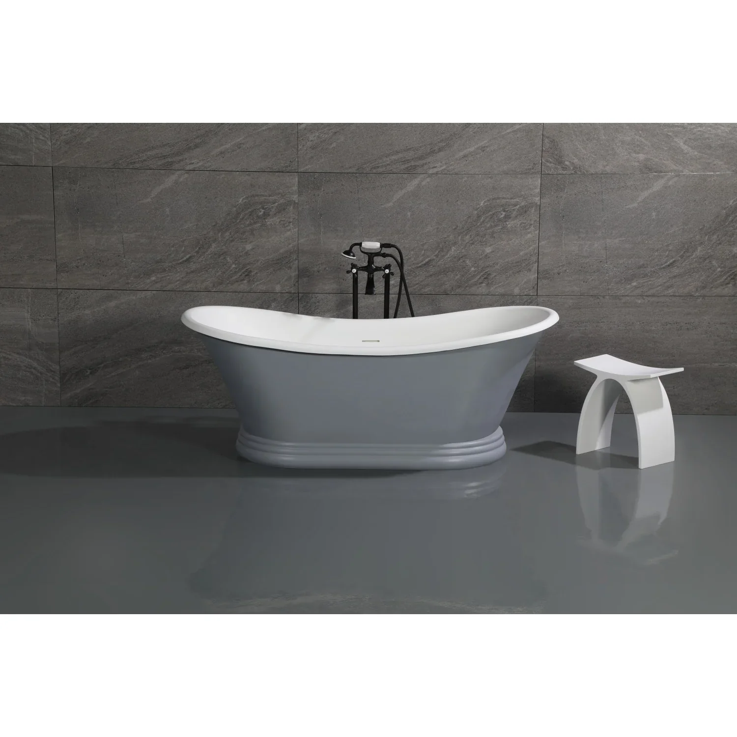 Kingston Brass Kingston Freestanding Tub Faucet with Supply Line and Stop Valve, Matte Black (CCK266K0) - Image 4