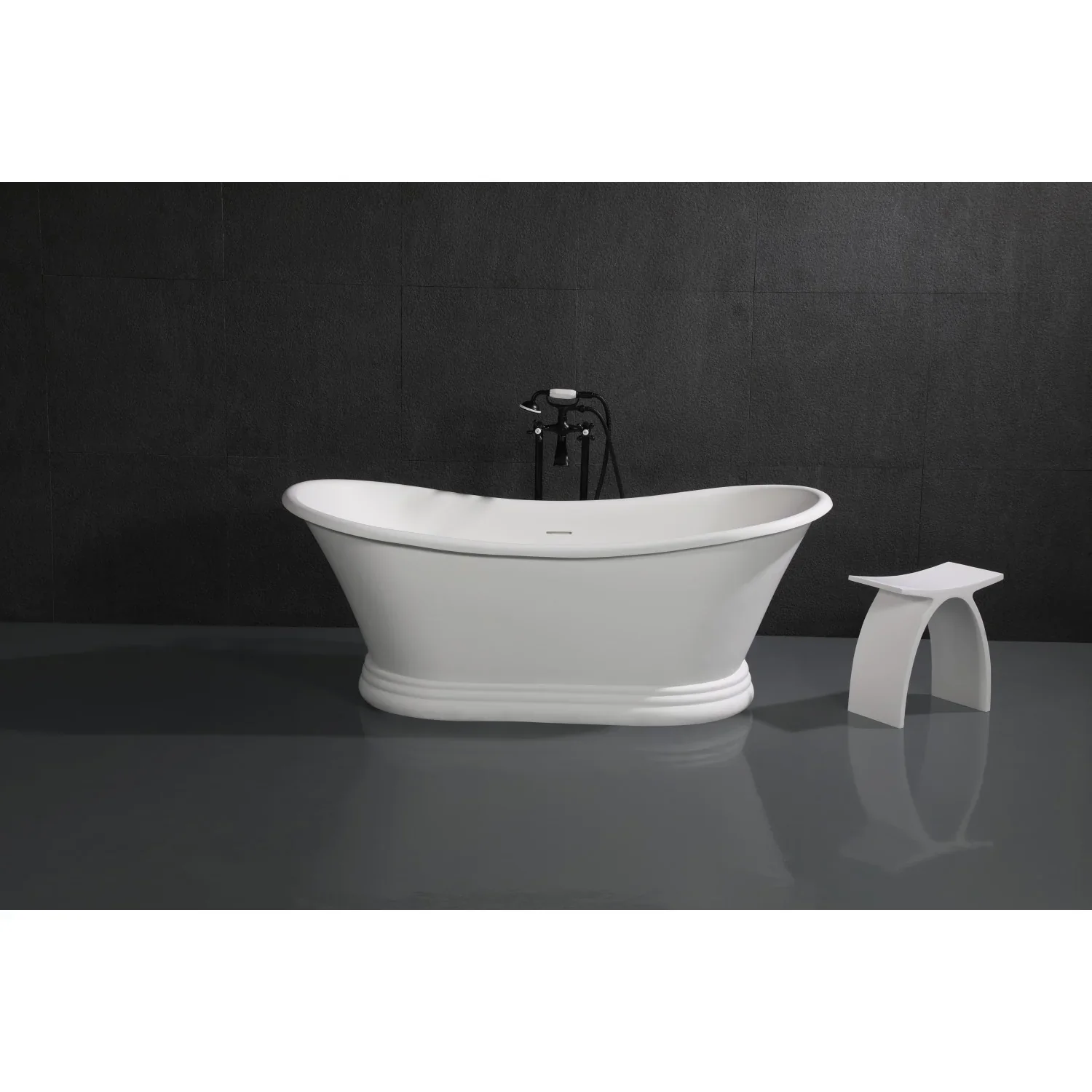 Kingston Brass Kingston Freestanding Tub Faucet with Supply Line and Stop Valve, Matte Black (CCK266K0) - Image 5