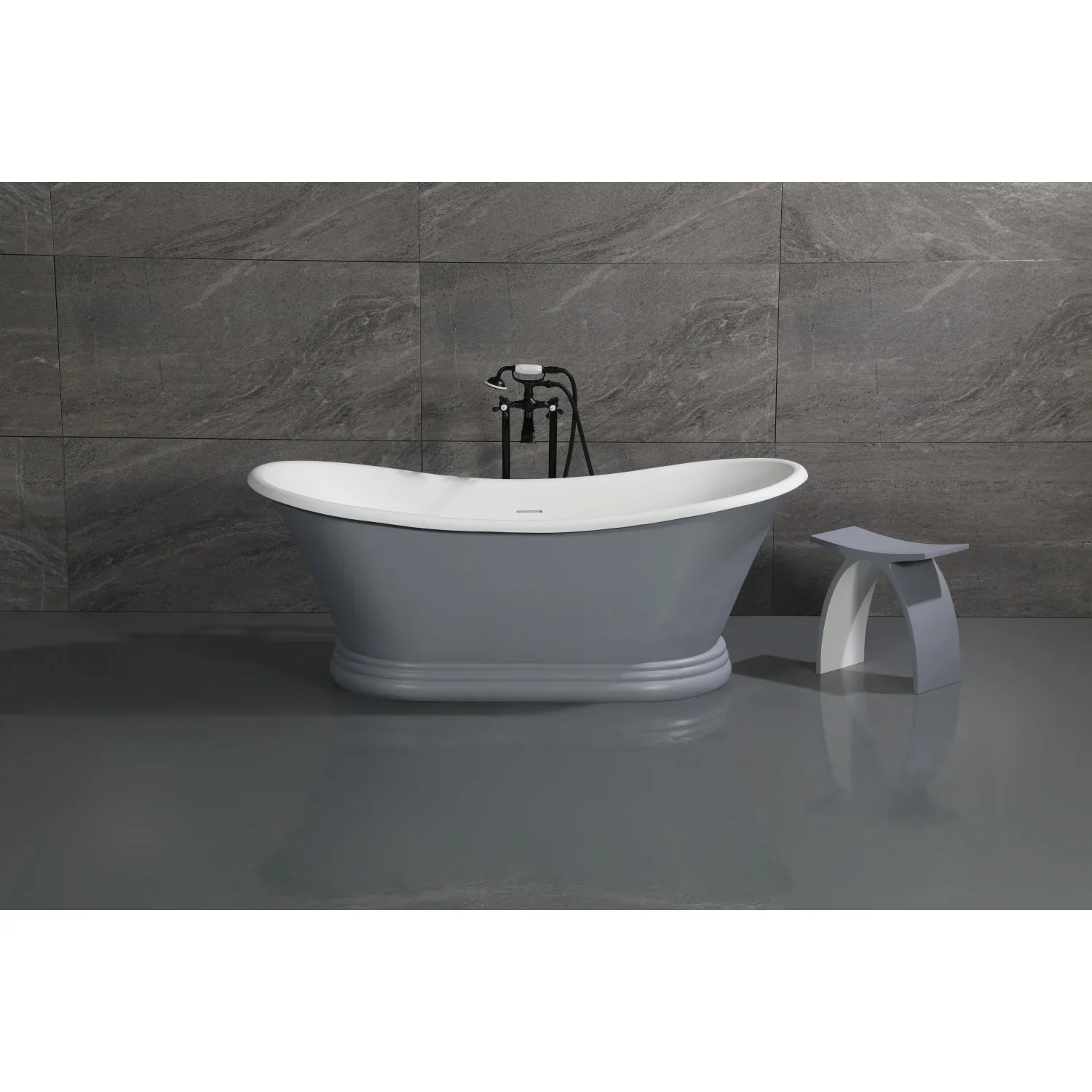 Kingston Brass Kingston Freestanding Tub Faucet with Supply Line and Stop Valve, Matte Black (CCK266K0) - Image 6