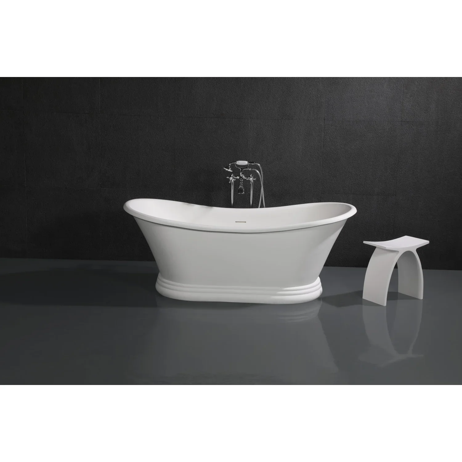 Kingston Brass Kingston Freestanding Tub Faucet with Supply Line and Stop Valve, Polished Chrome (CCK266K1) - Image 4