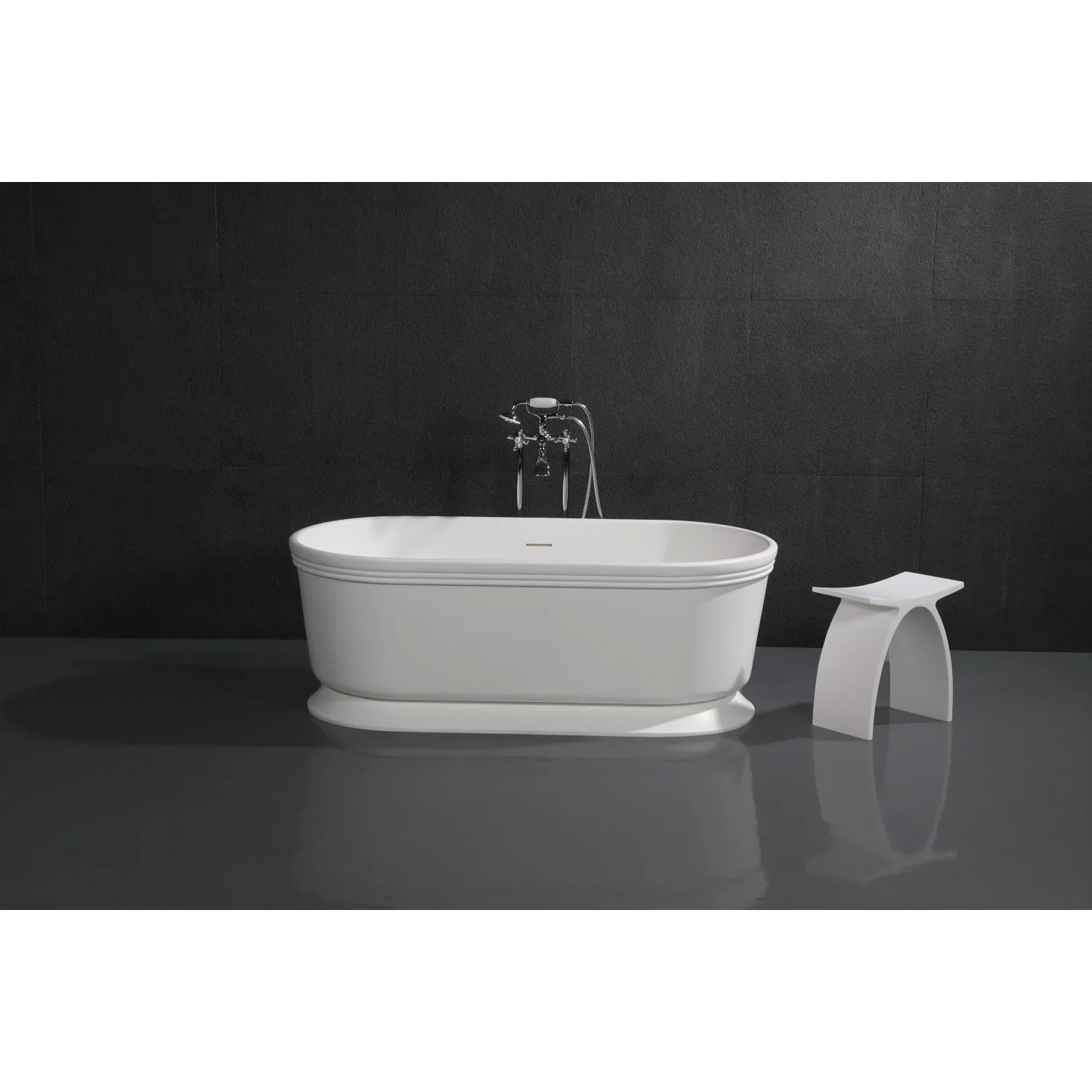Kingston Brass Kingston Freestanding Tub Faucet with Supply Line and Stop Valve, Polished Chrome (CCK266K1) - Image 6