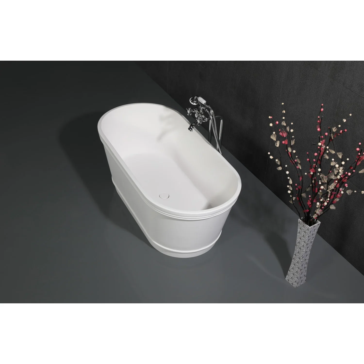 Kingston Brass Kingston Freestanding Tub Faucet with Supply Line and Stop Valve, Polished Chrome (CCK266K1) - Image 7