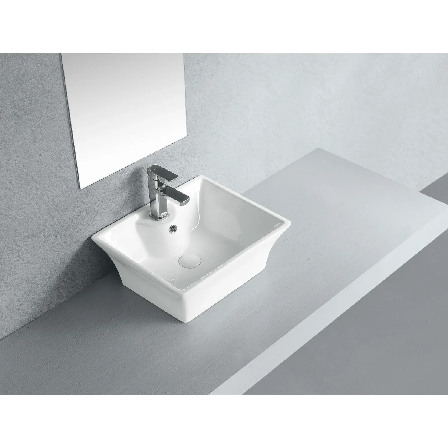 Kingston Brass Fauceture Forte 19-1/2" Ceramic Rectangular Vessel Sink, White (EV4049) - Image 2