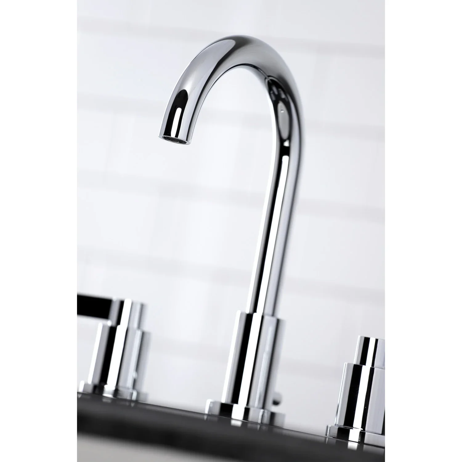 Kingston Brass NuvoFusion Widespread Bathroom Faucet with Brass Pop-Up, Polished Chrome (FSC8921NDL) - Image 5