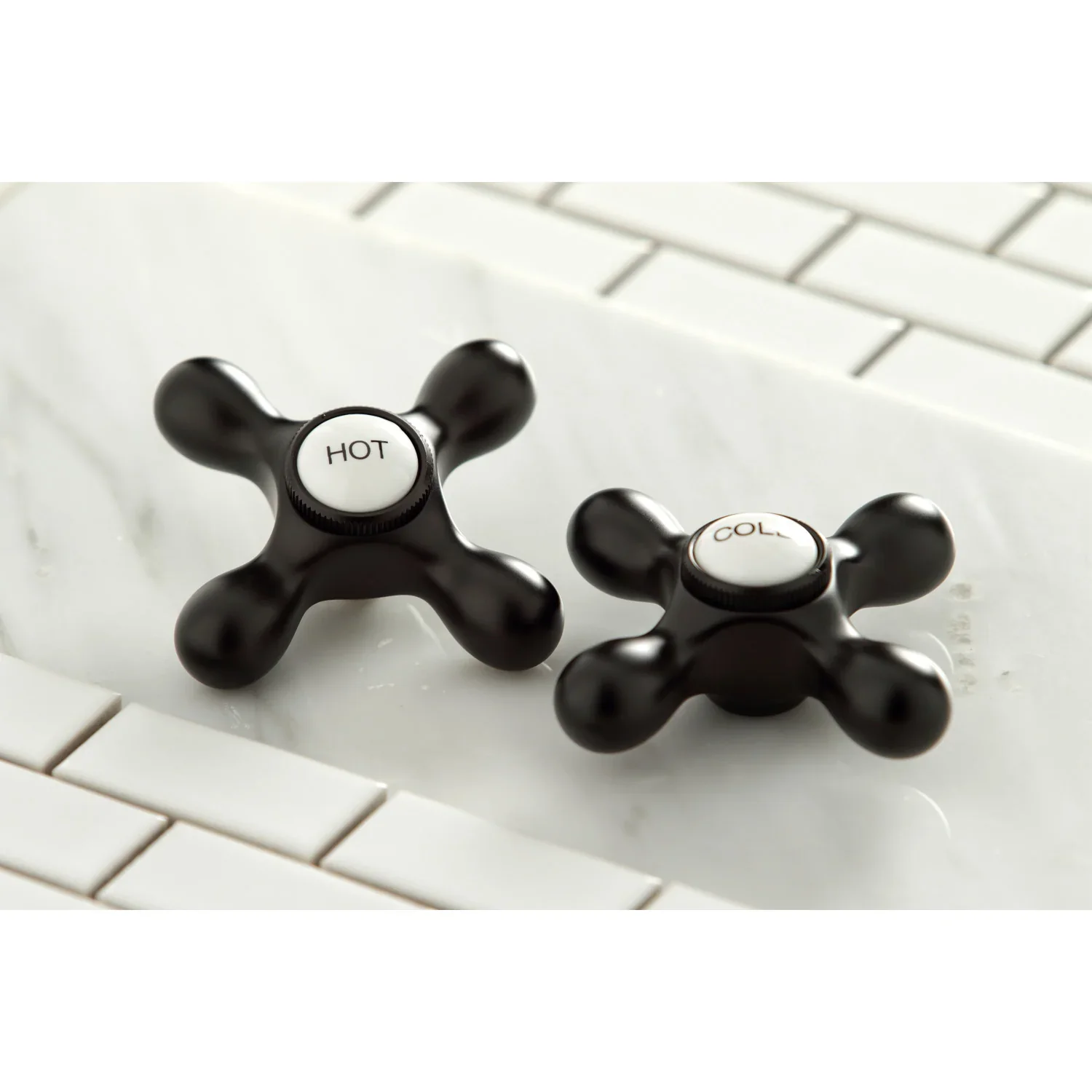 Kingston Brass Gourmetier Heritage Double-Handle Wall-Mount Pre-Rinse Bridge Kitchen Faucet, Oil Rubbed Bronze (GS1245AX) - Image 2