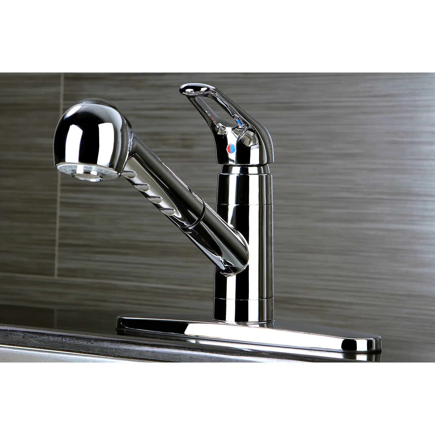 Kingston Brass Gourmetier Century Single-Handle Kitchen Faucet with Pull-Out Sprayer, Polished Chrome (GSC881NCLSP) - Image 3