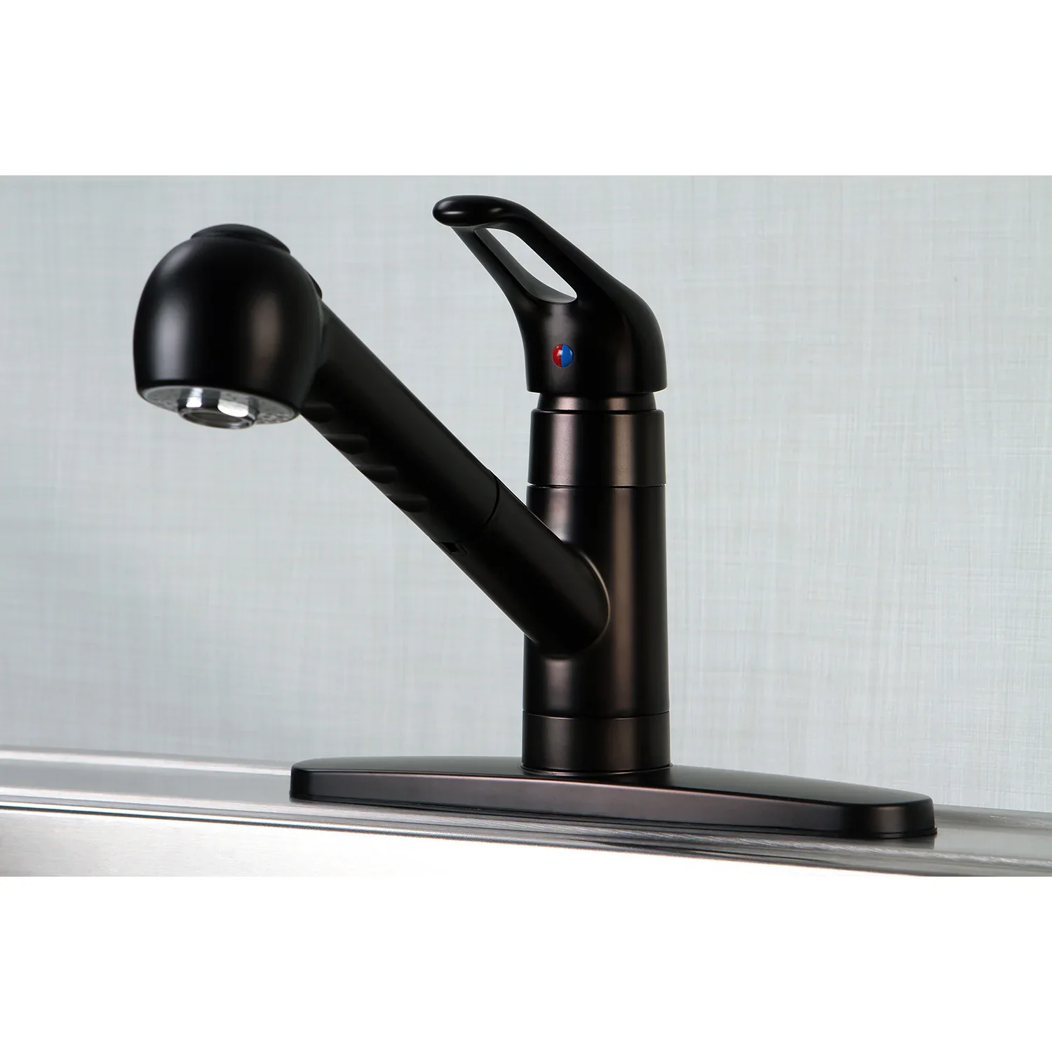 Kingston Brass Gourmetier Century Single-Handle Kitchen Faucet with Pull-Out Sprayer, Oil Rubbed Bronze (GSC885NCLSP) - Image 2