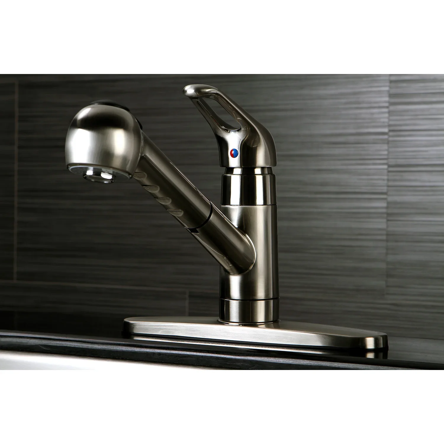 Kingston Brass Gourmetier Century Single-Handle Kitchen Faucet with Pull-Out Sprayer, Brushed Nickel (GSC888NCLSP) - Image 2