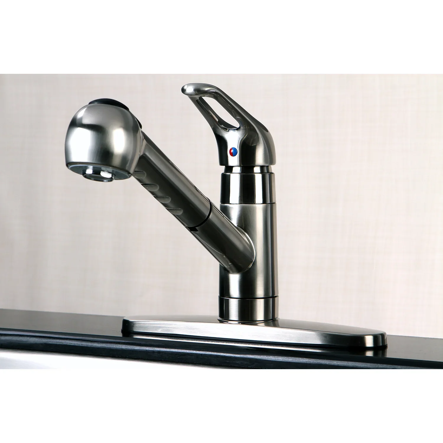 Kingston Brass Gourmetier Century Single-Handle Kitchen Faucet with Pull-Out Sprayer, Brushed Nickel (GSC888NCLSP) - Image 3