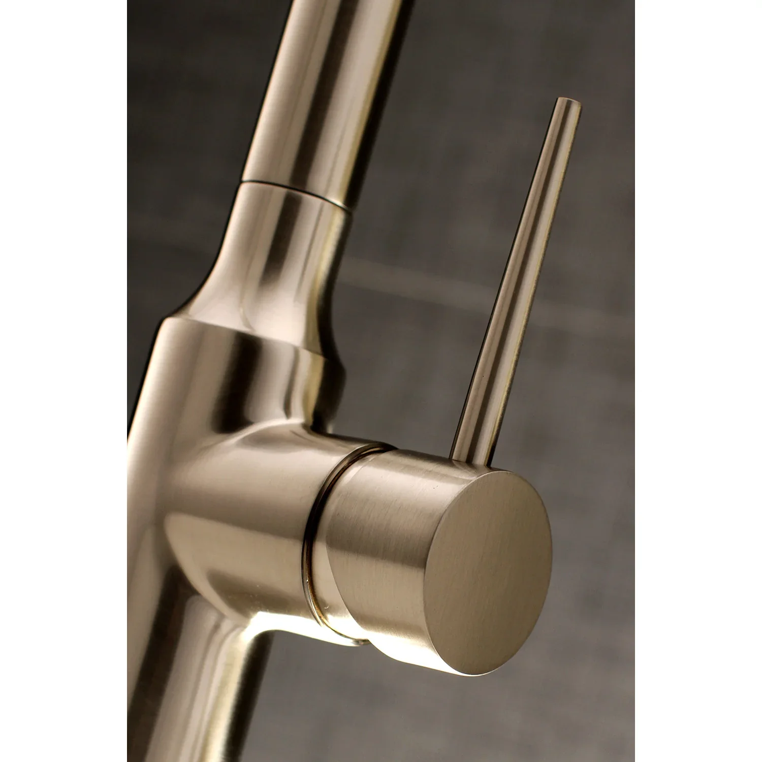 Kingston Brass Gourmetier New York Single-Handle Pull-Down Kitchen Faucet, Brushed Nickel (LS2728NYL) - Image 5