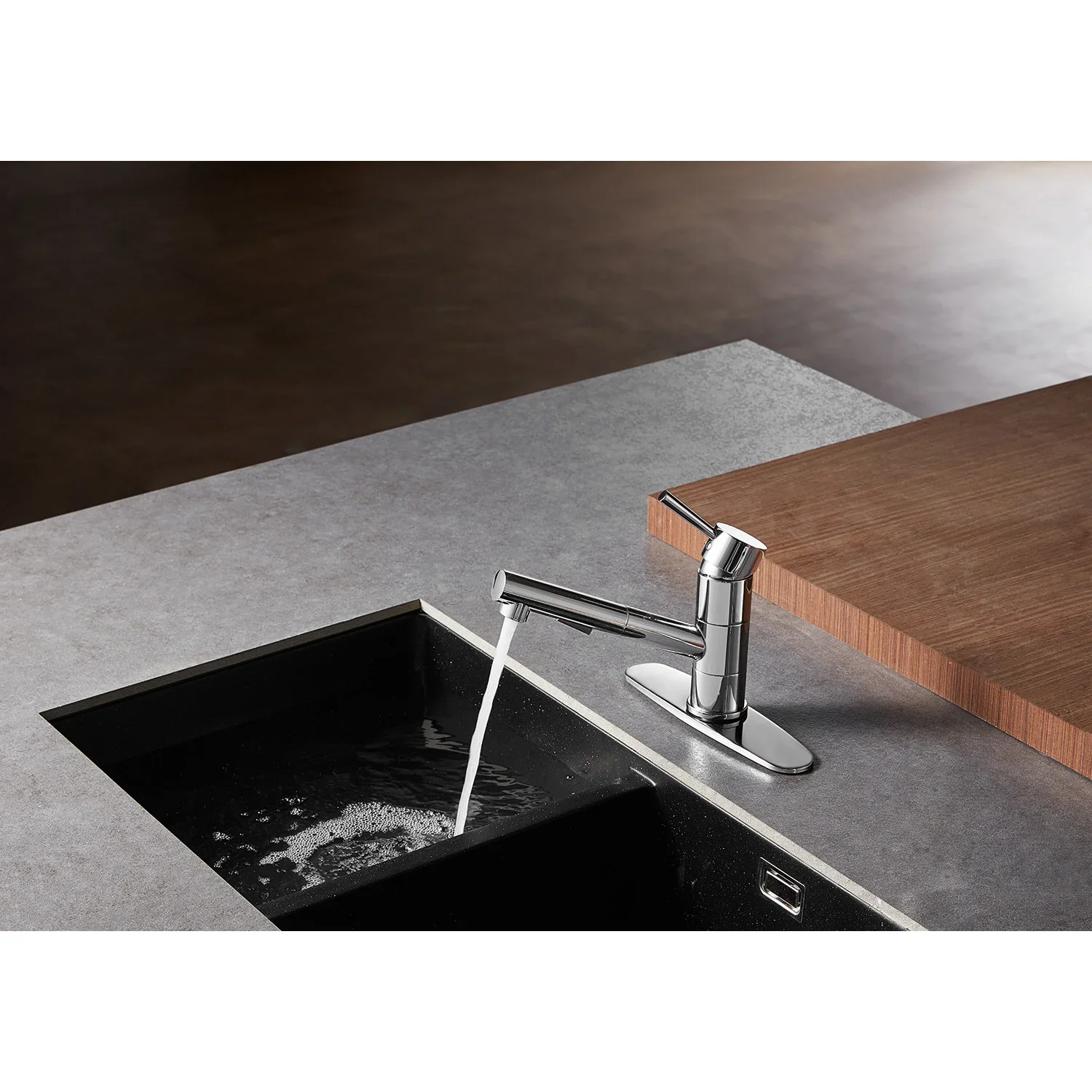 Kingston Brass Gourmetier Concord Single-Handle Pull-Out Kitchen Faucet, Polished Chrome (LS8401DL) - Image 2