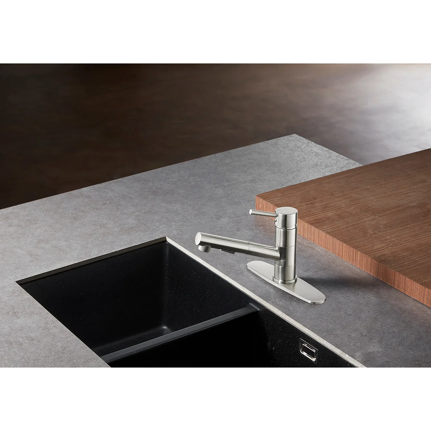 Kingston Brass Gourmetier Concord Single-Handle Pull-Out Kitchen Faucet, Brushed Nickel (LS8408DL) - Image 2