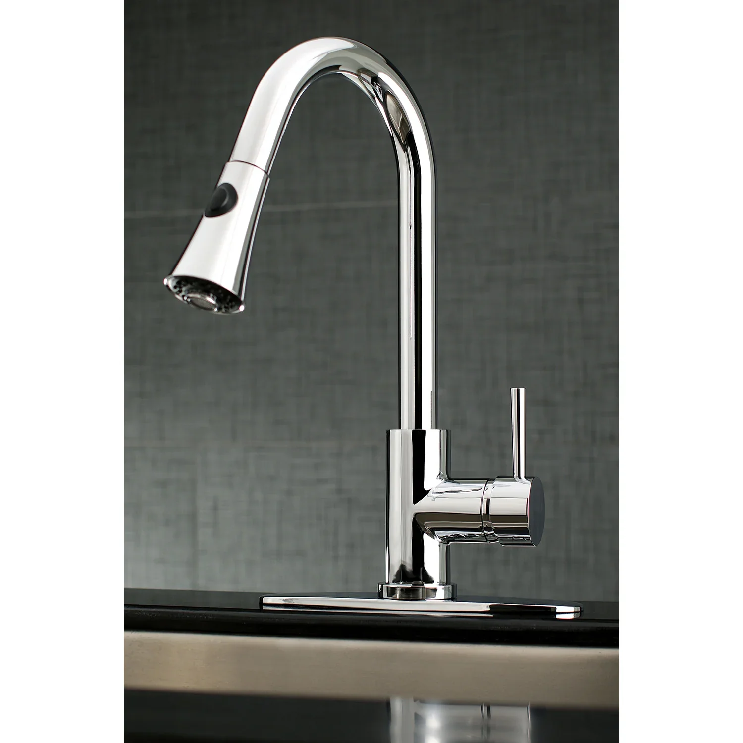 Kingston Brass Gourmetier Concord Single-Handle Pull-Down Kitchen Faucet, Polished Chrome (LS8721DL) - Image 4