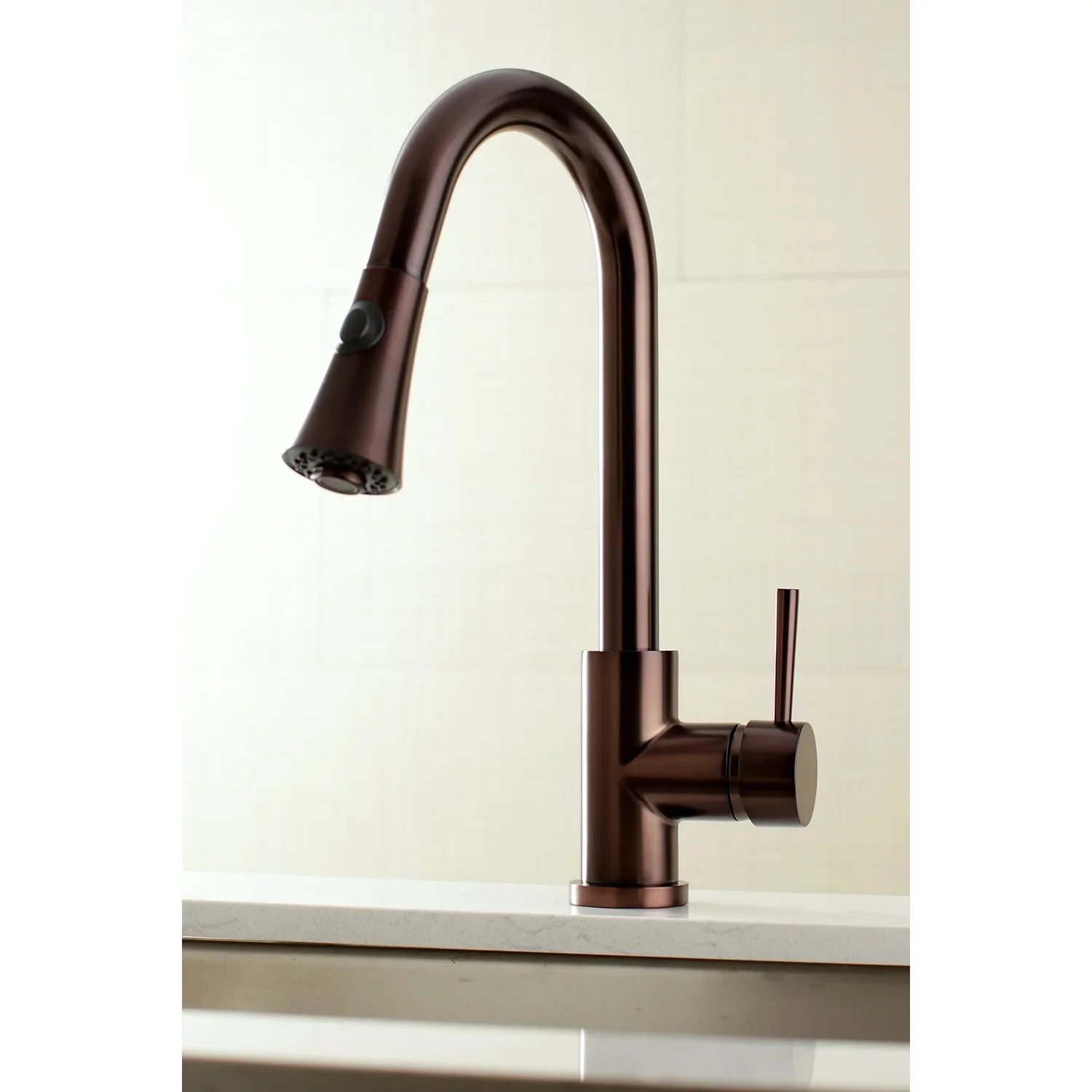Kingston Brass Gourmetier Concord Single-Handle Pull-Down Kitchen Faucet, Oil Rubbed Bronze (LS8725DL) - Image 3