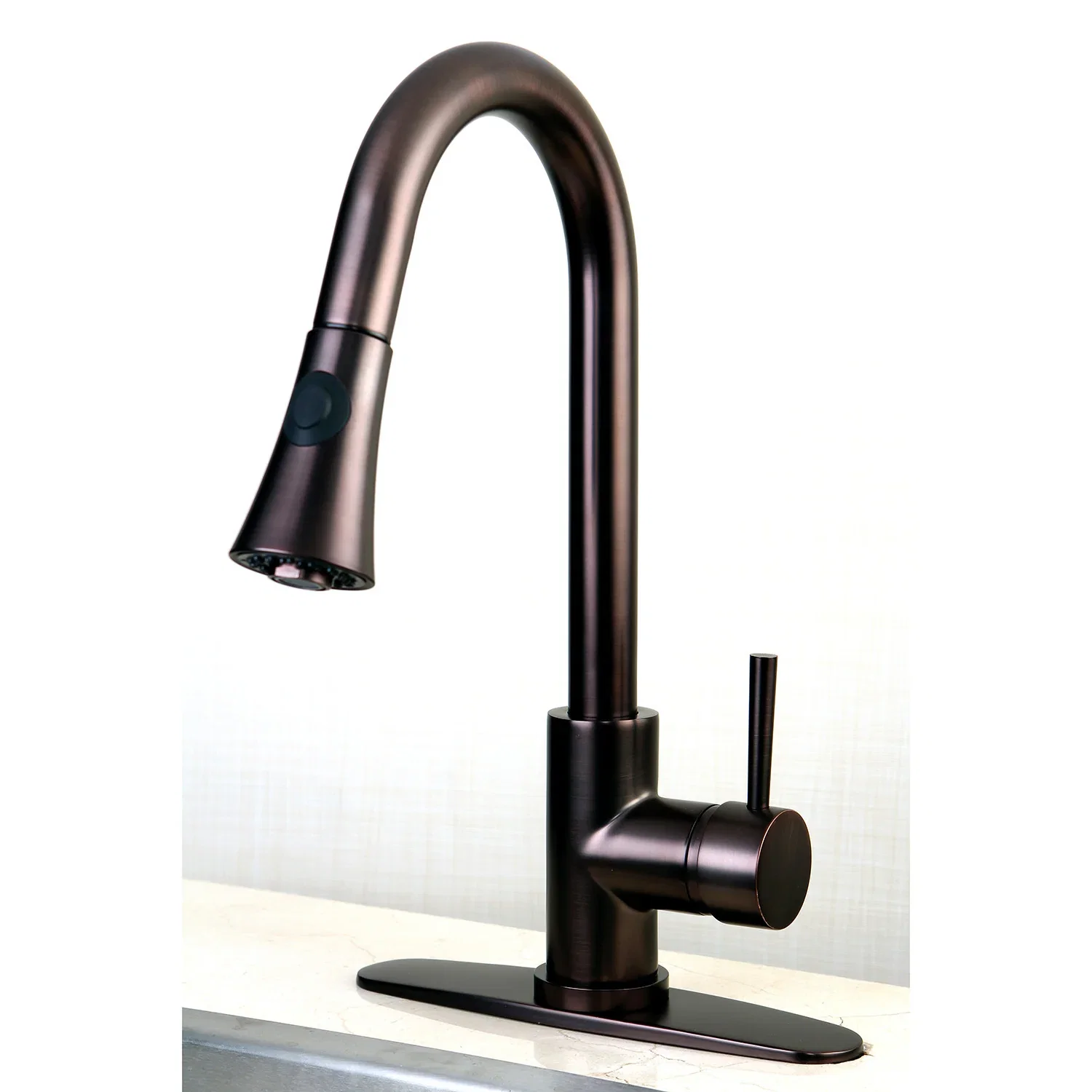 Kingston Brass Gourmetier Concord Single-Handle Pull-Down Kitchen Faucet, Oil Rubbed Bronze (LS8725DL) - Image 4