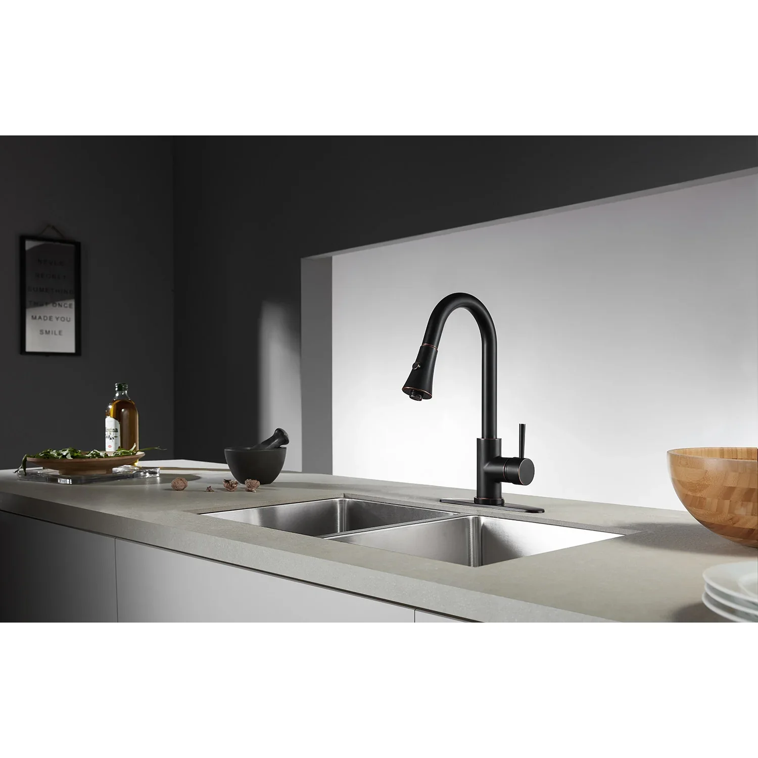 Kingston Brass Gourmetier Concord Single-Handle Pull-Down Kitchen Faucet, Naples Bronze (LS8726DL) - Image 2