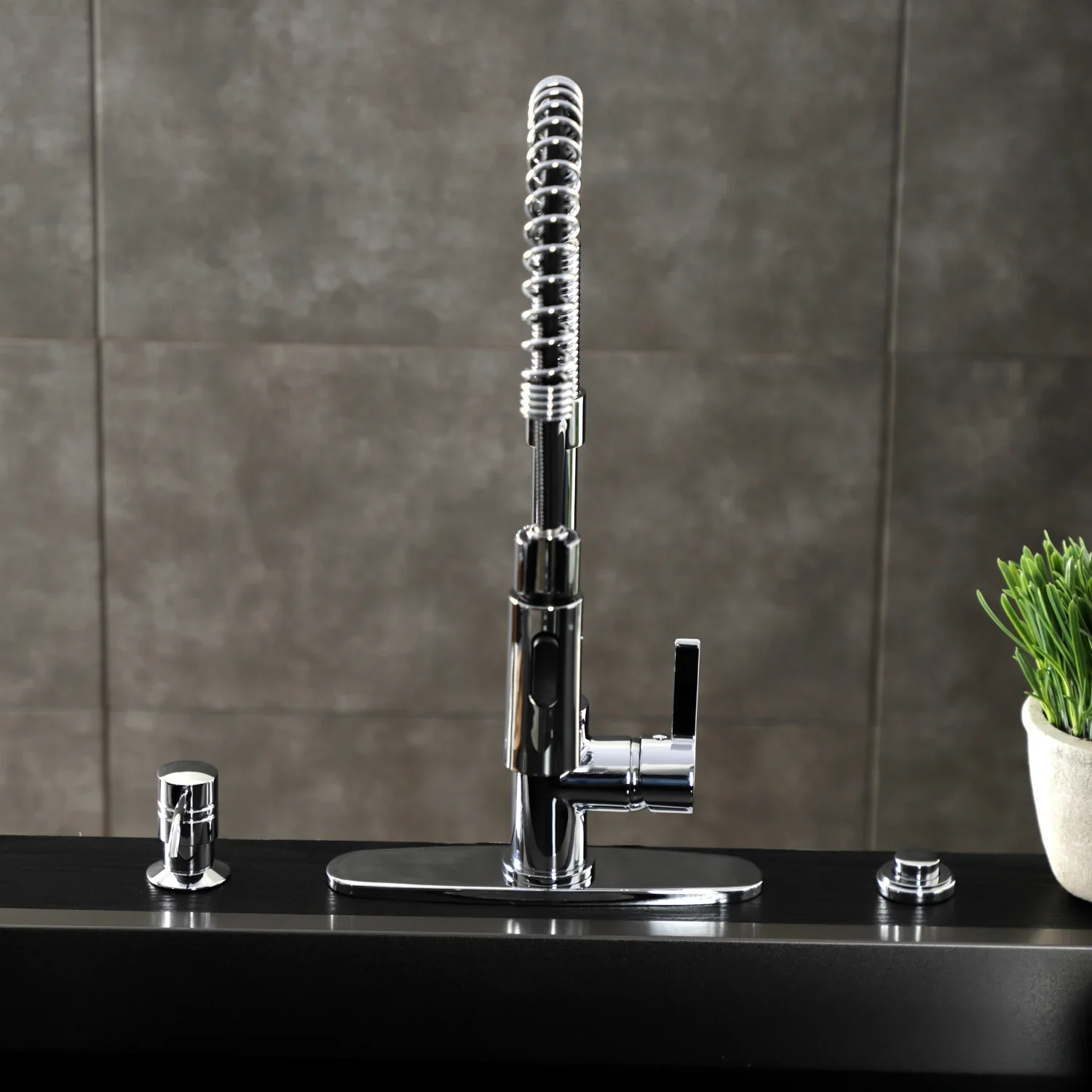 Kingston Brass Gourmetier Continental Single-Handle Deck-Mount Pre-Rinse Kitchen Faucet, Polished Chrome (LS8771CTL) - Image 5