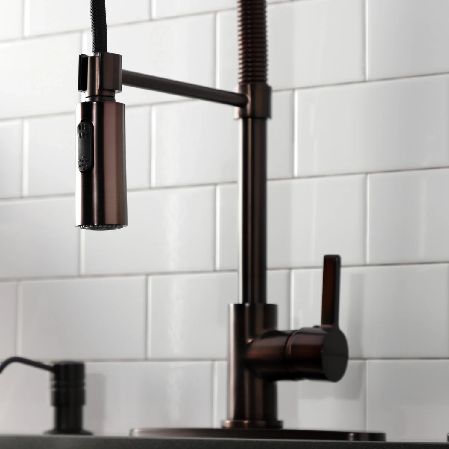 Kingston Brass Gourmetier Continental Single-Handle Deck-Mount Pre-Rinse Kitchen Faucet, Oil Rubbed Bronze (LS8775CTL) - Image 2