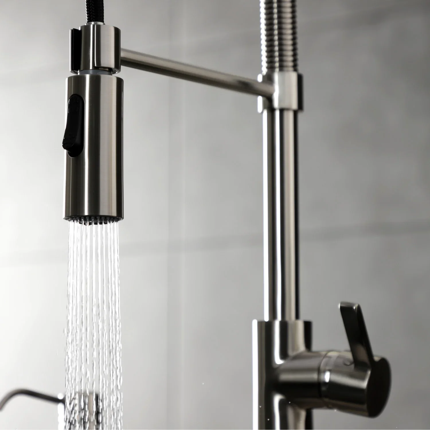 Kingston Brass Gourmetier Continental Single-Handle Deck-Mount Pre-Rinse Kitchen Faucet, Brushed Nickel (LS8778CTL) - Image 6