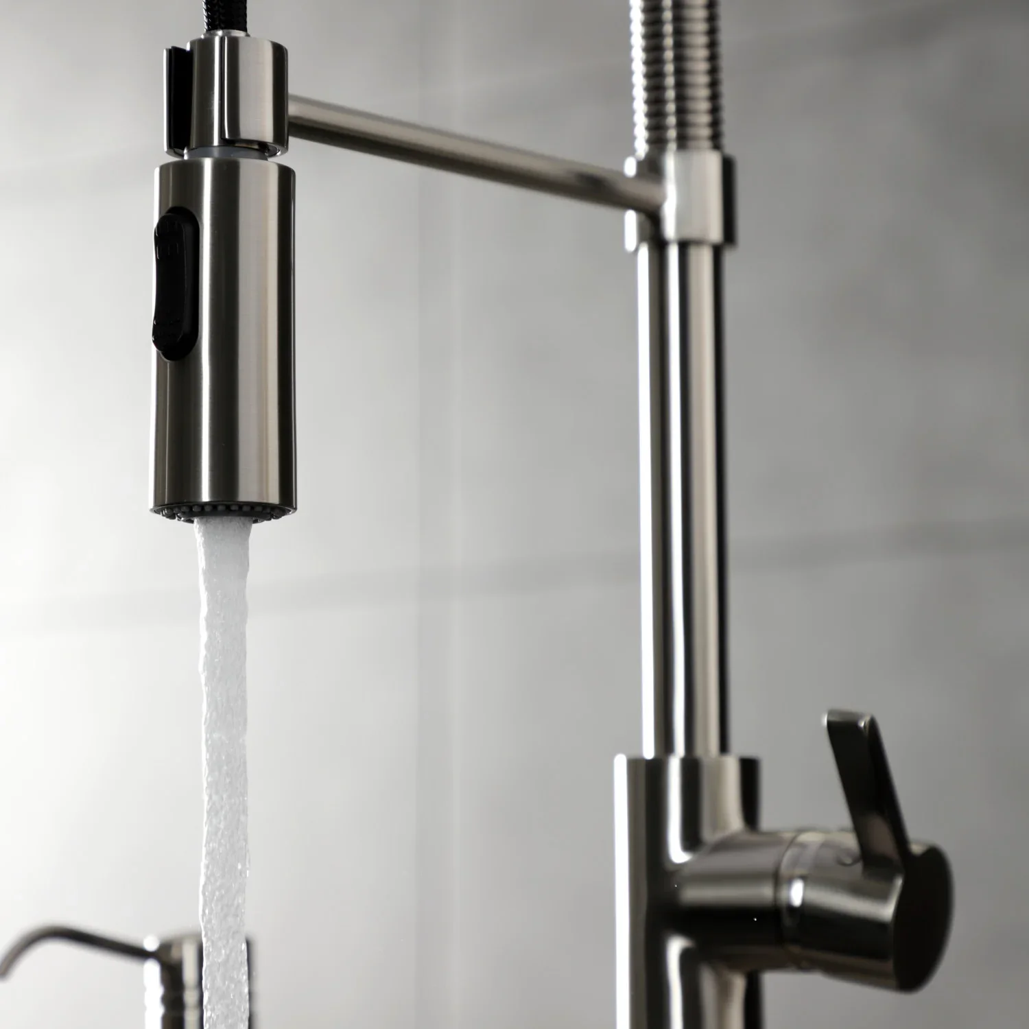 Kingston Brass Gourmetier Continental Single-Handle Deck-Mount Pre-Rinse Kitchen Faucet, Brushed Nickel (LS8778CTL) - Image 7