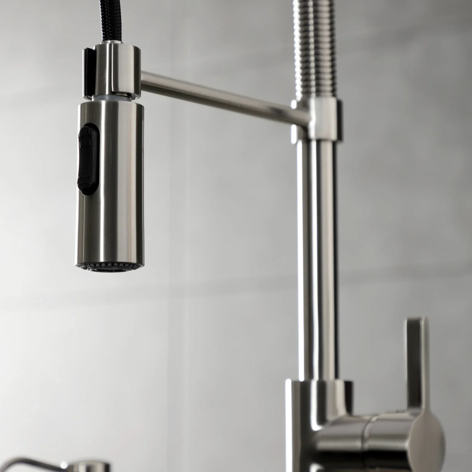 Kingston Brass Gourmetier Continental Single-Handle Deck-Mount Pre-Rinse Kitchen Faucet, Brushed Nickel (LS8778CTL) - Image 8