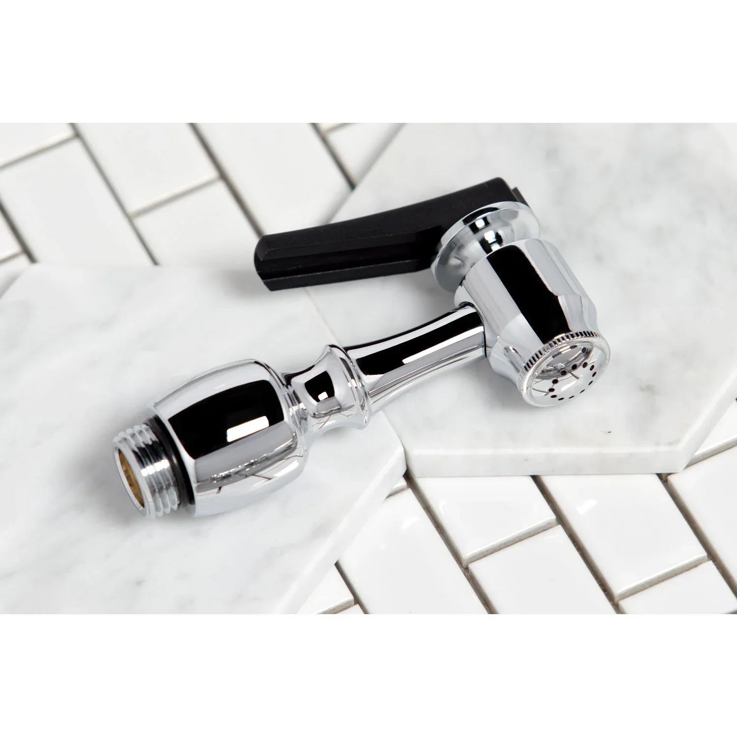 Kingston Brass French Country Double-Handle Widespread Kitchen Faucet with Brass Sprayer, Polished Chrome (KB1791TXBS) - Image 3