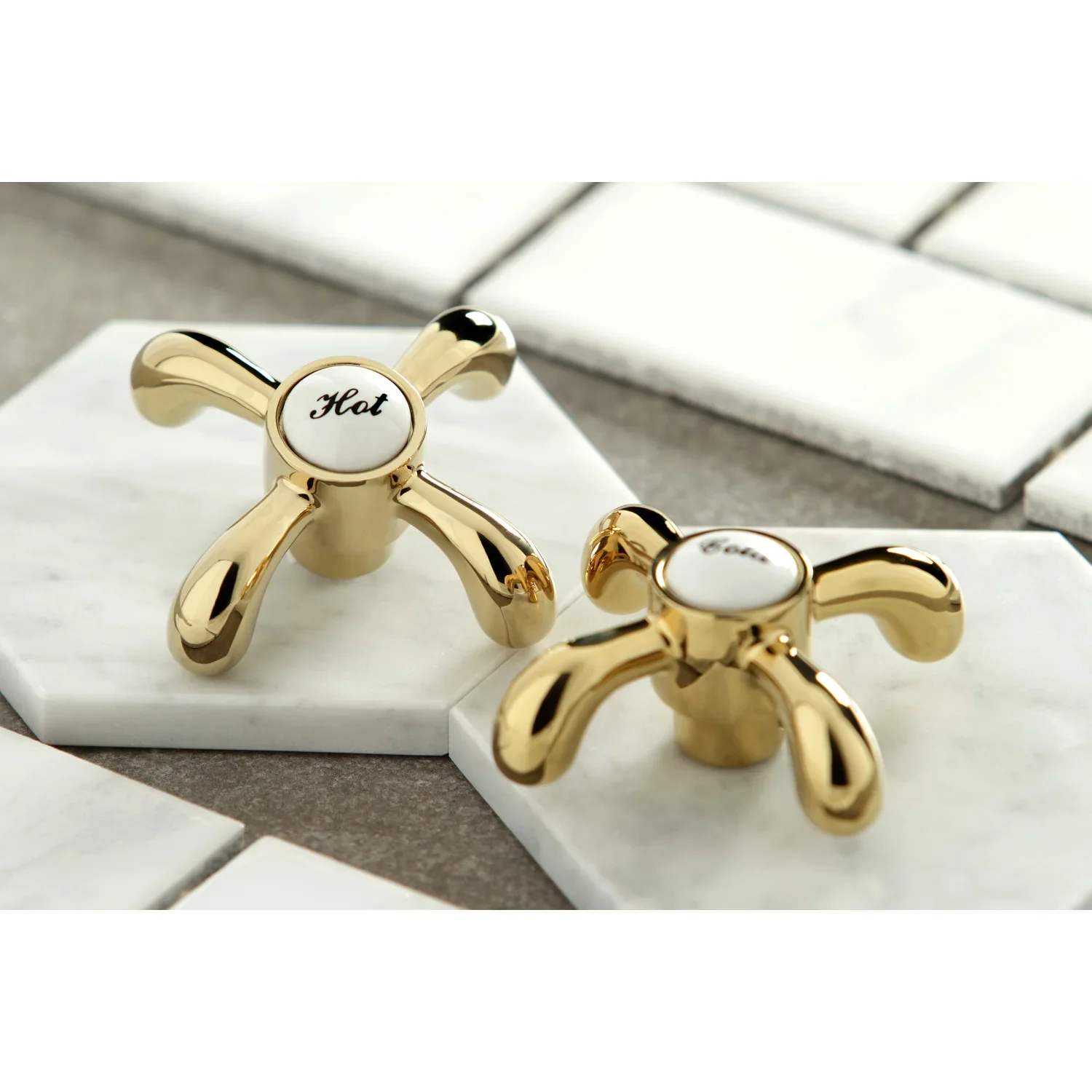 Kingston Brass French Country Double-Handle Widespread Kitchen Faucet with Brass Sprayer, Polished Brass (KB1792TXBS) - Image 2