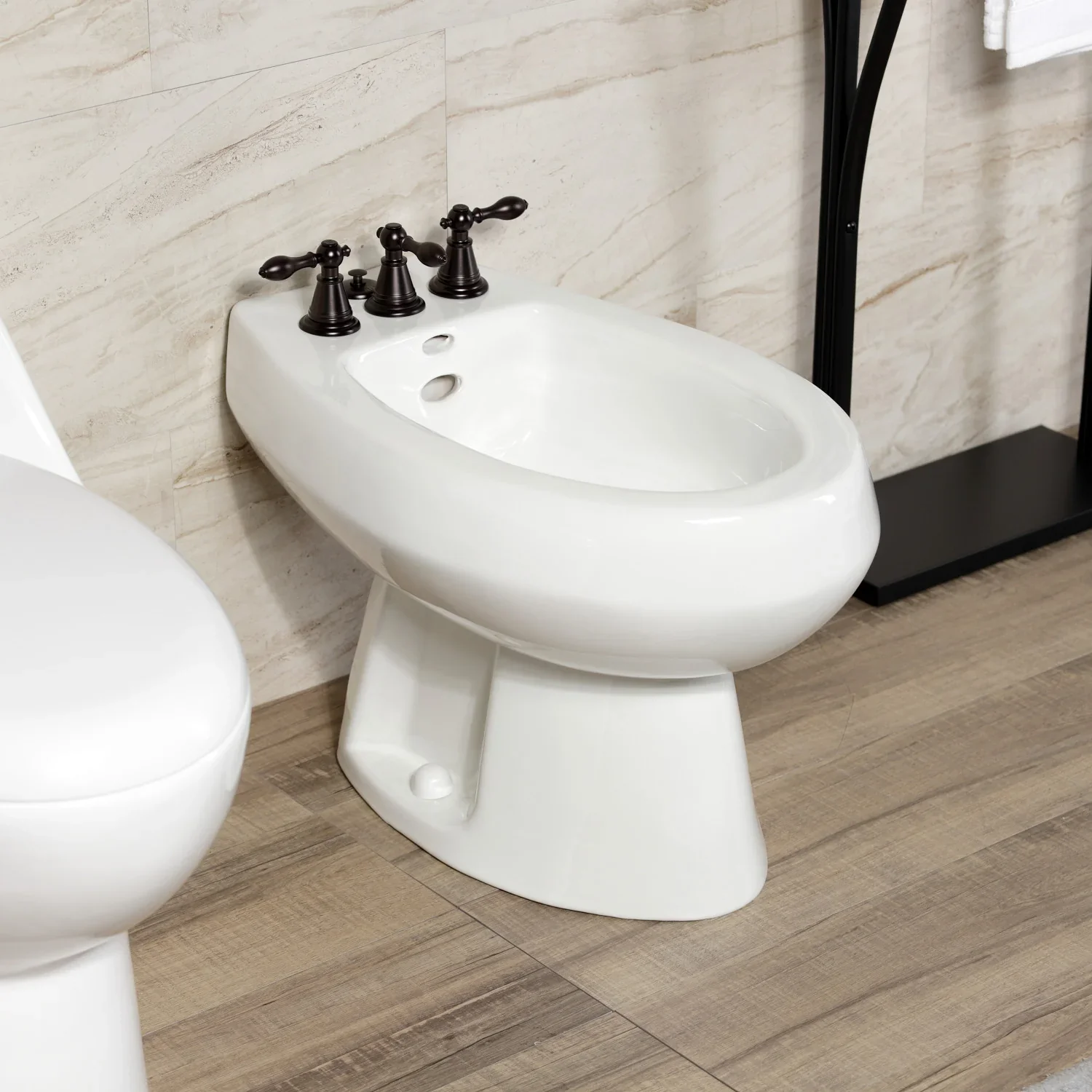 Kingston Brass Victorian Three-Handle Bidet Faucet with Brass Pop-Up, Oil Rubbed Bronze (KB325AL) - Image 7