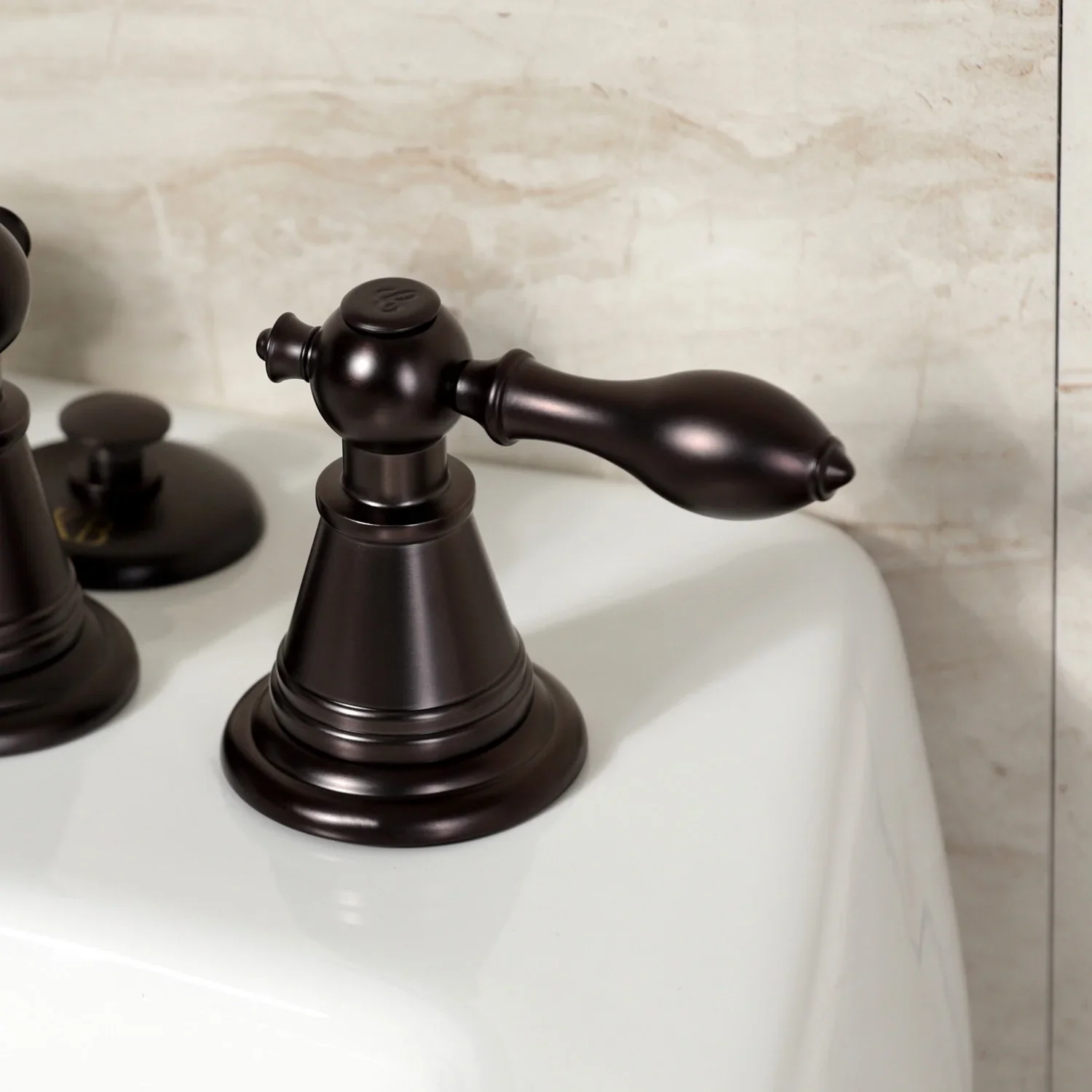 Kingston Brass Victorian Three-Handle Bidet Faucet with Brass Pop-Up, Oil Rubbed Bronze (KB325AL) - Image 8