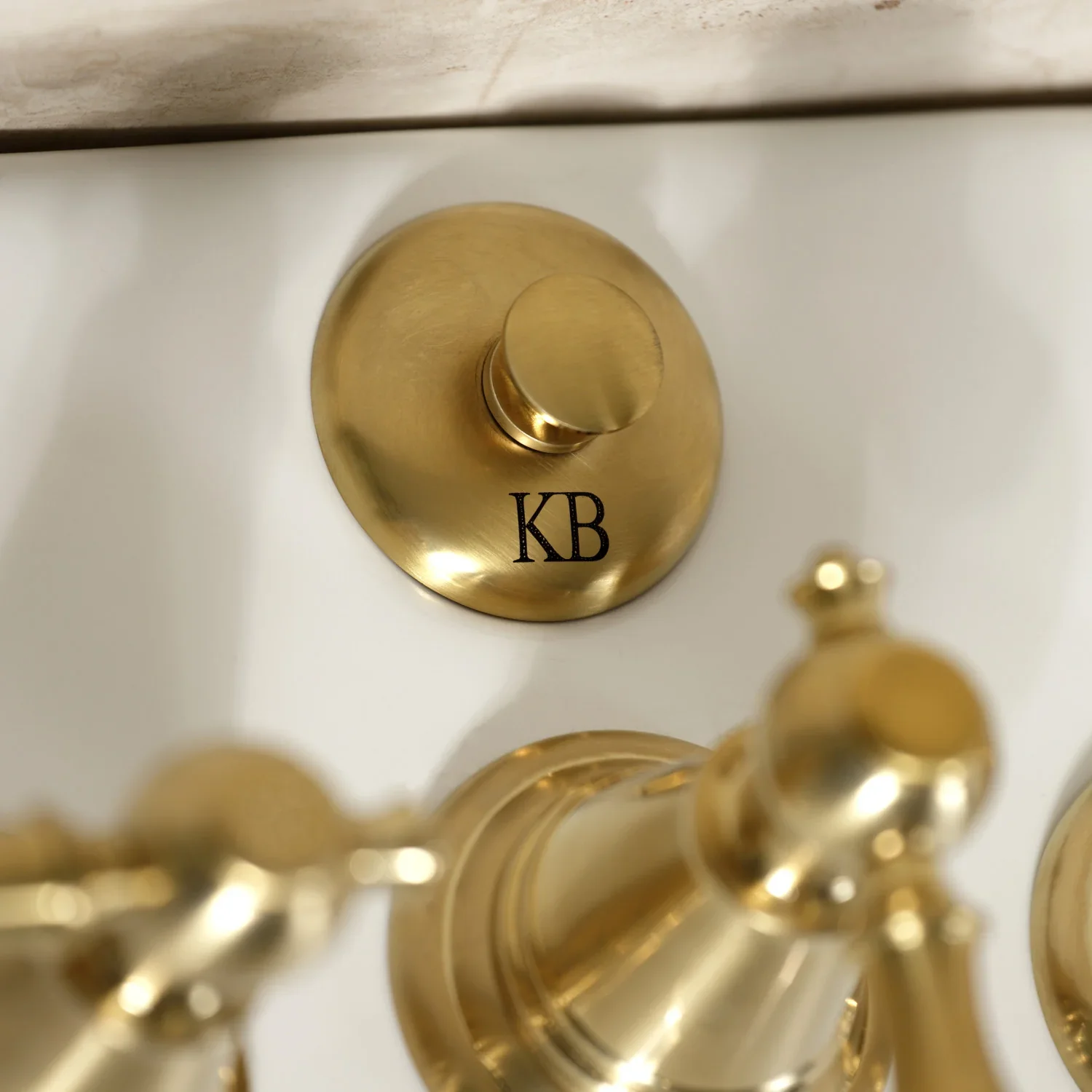 Kingston Brass Victorian Three-Handle Bidet Faucet with Brass Pop-Up, Brushed Brass (KB327AL) - Image 11