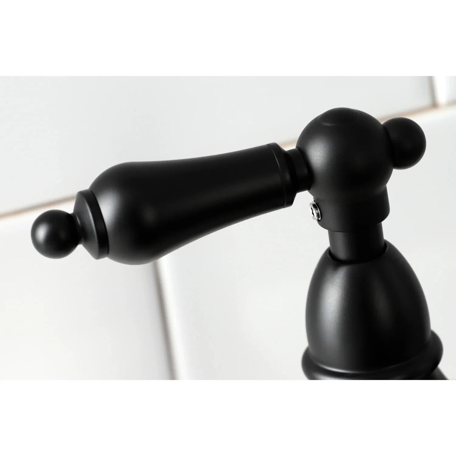 Kingston Brass Heritage Bridge Kitchen Faucet with Brass Side Sprayer, Matte Black (KS1270ALBS) - Image 8