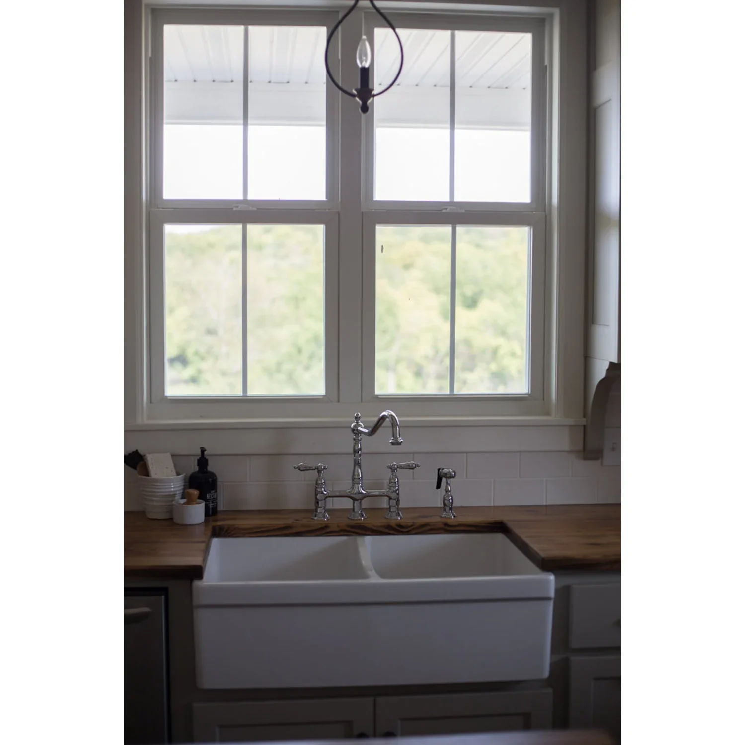Kingston Brass Heritage Bridge Kitchen Faucet with Brass Side Sprayer, Polished Chrome (KS1271ALBS) - Image 2