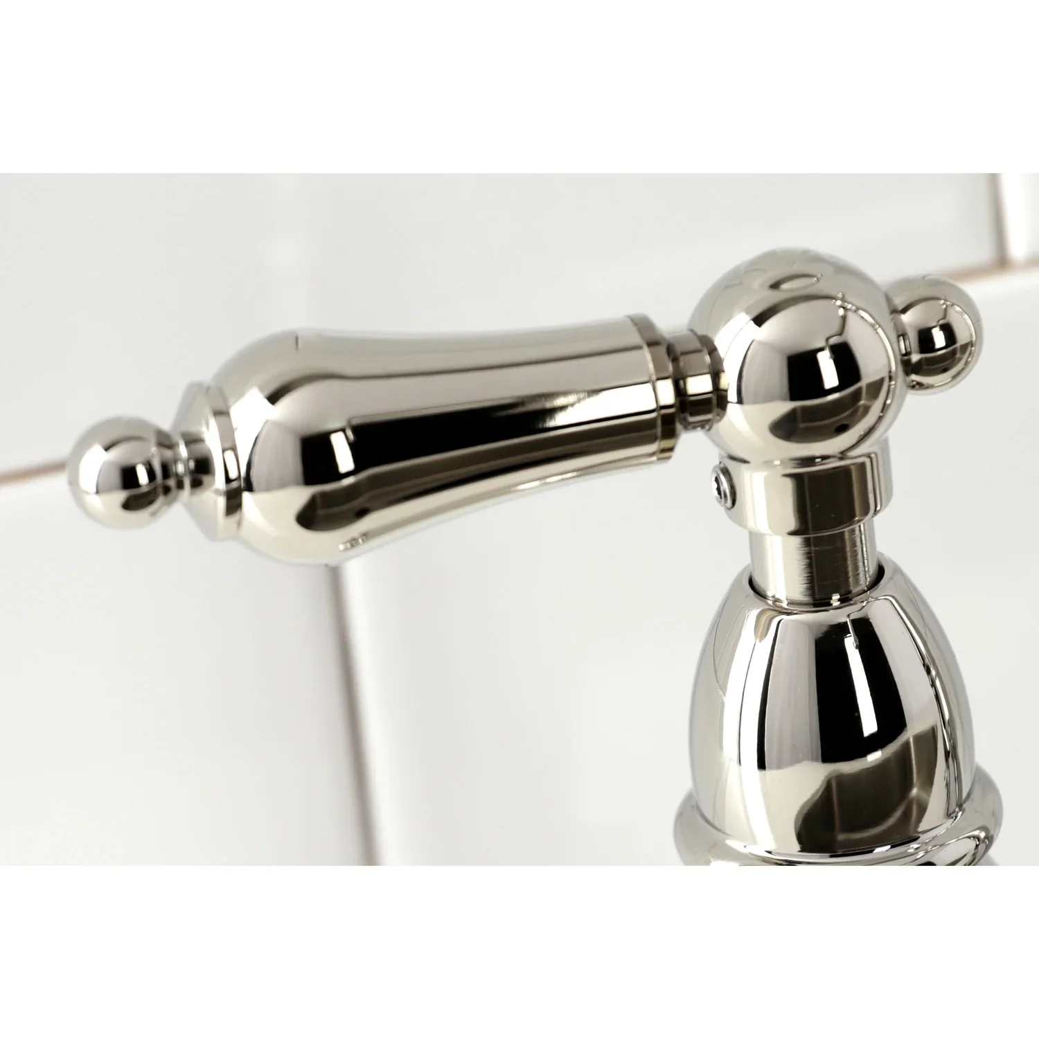 Kingston Brass Heritage Bridge Kitchen Faucet with Brass Side Sprayer, Polished Nickel (KS1276ALBS) - Image 7