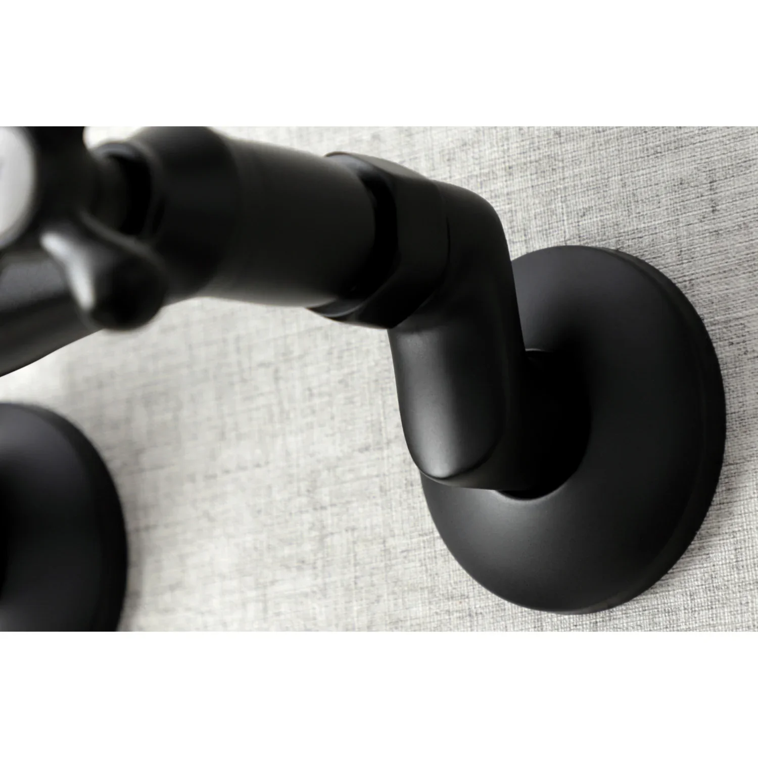 Kingston Brass Kingston Double-Handle Wall-Mount Bridge Kitchen Faucet, Matte Black (KS214MB) - Image 5