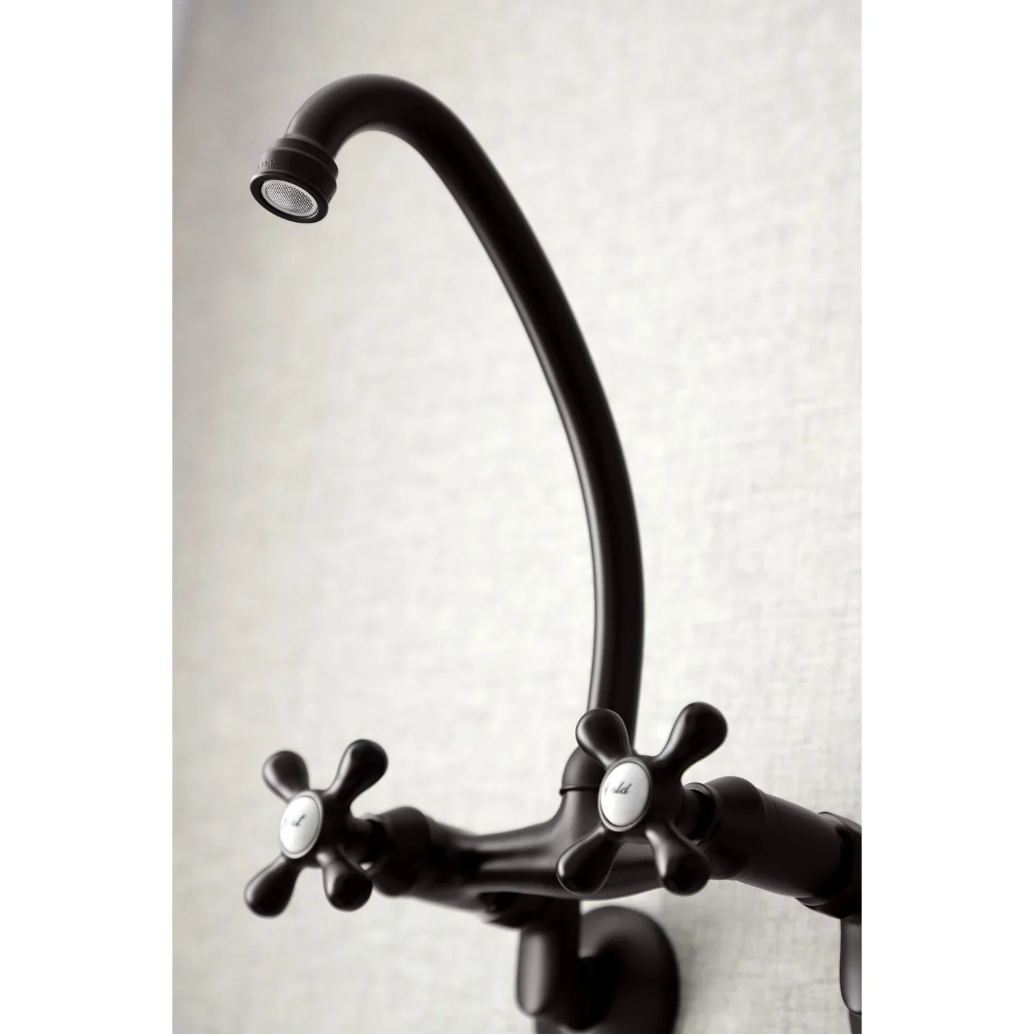 Kingston Brass Kingston Double-Handle Wall-Mount Bridge Kitchen Faucet, Oil Rubbed Bronze (KS214ORB) - Image 4