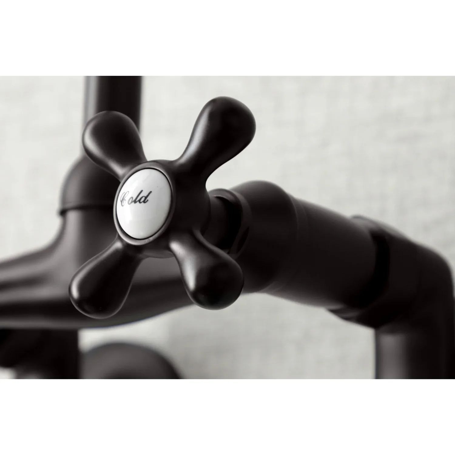Kingston Brass Kingston Double-Handle Wall-Mount Bridge Kitchen Faucet, Oil Rubbed Bronze (KS214ORB) - Image 6
