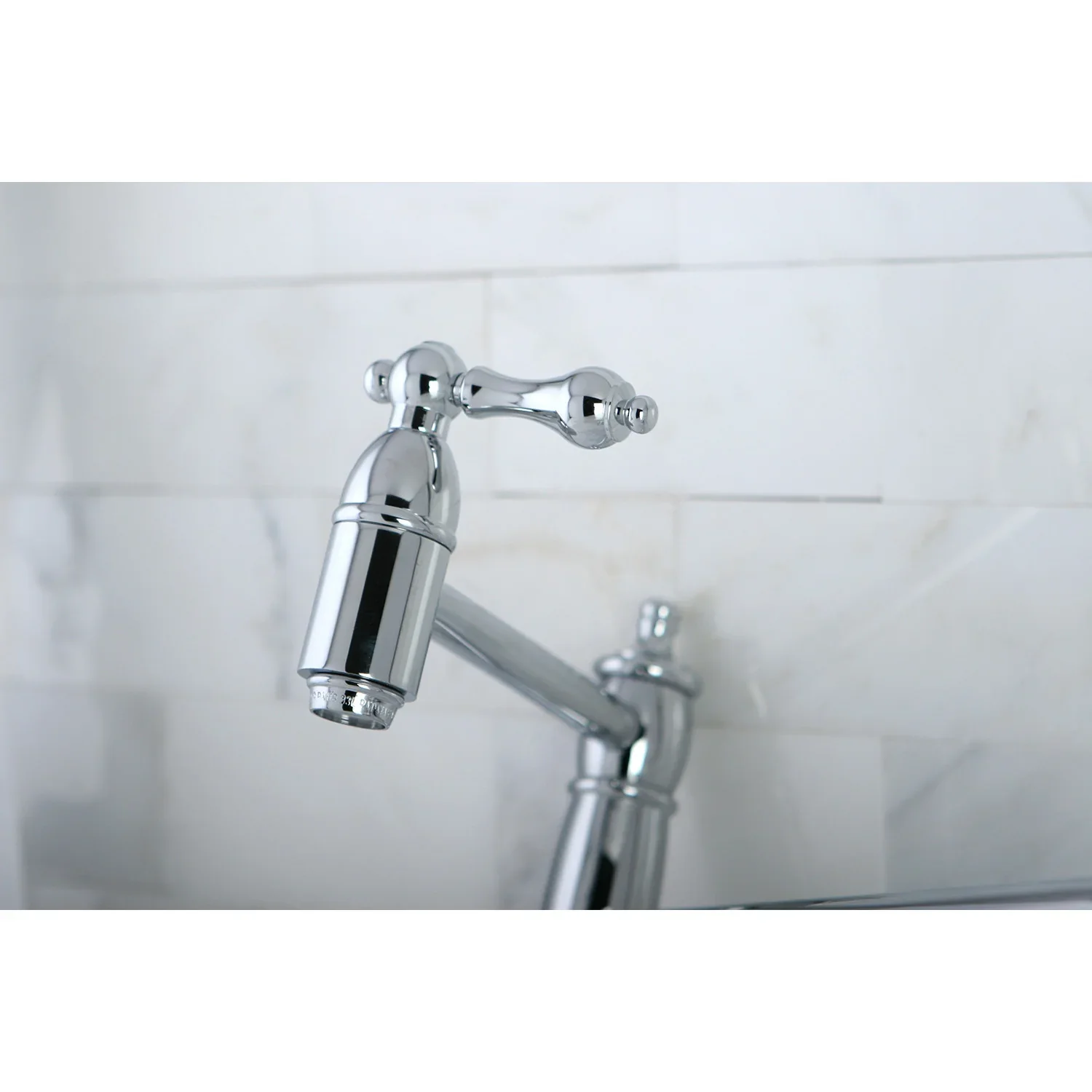 Kingston Brass Restoration Wall Mount Pot Filler Faucet, Polished Chrome (KS3101AL) - Image 3