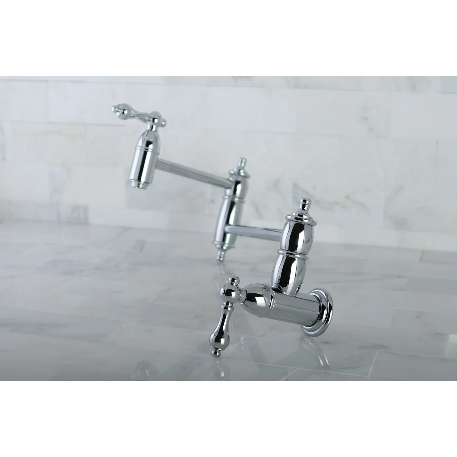 Kingston Brass Restoration Wall Mount Pot Filler Faucet, Polished Chrome (KS3101AL) - Image 5