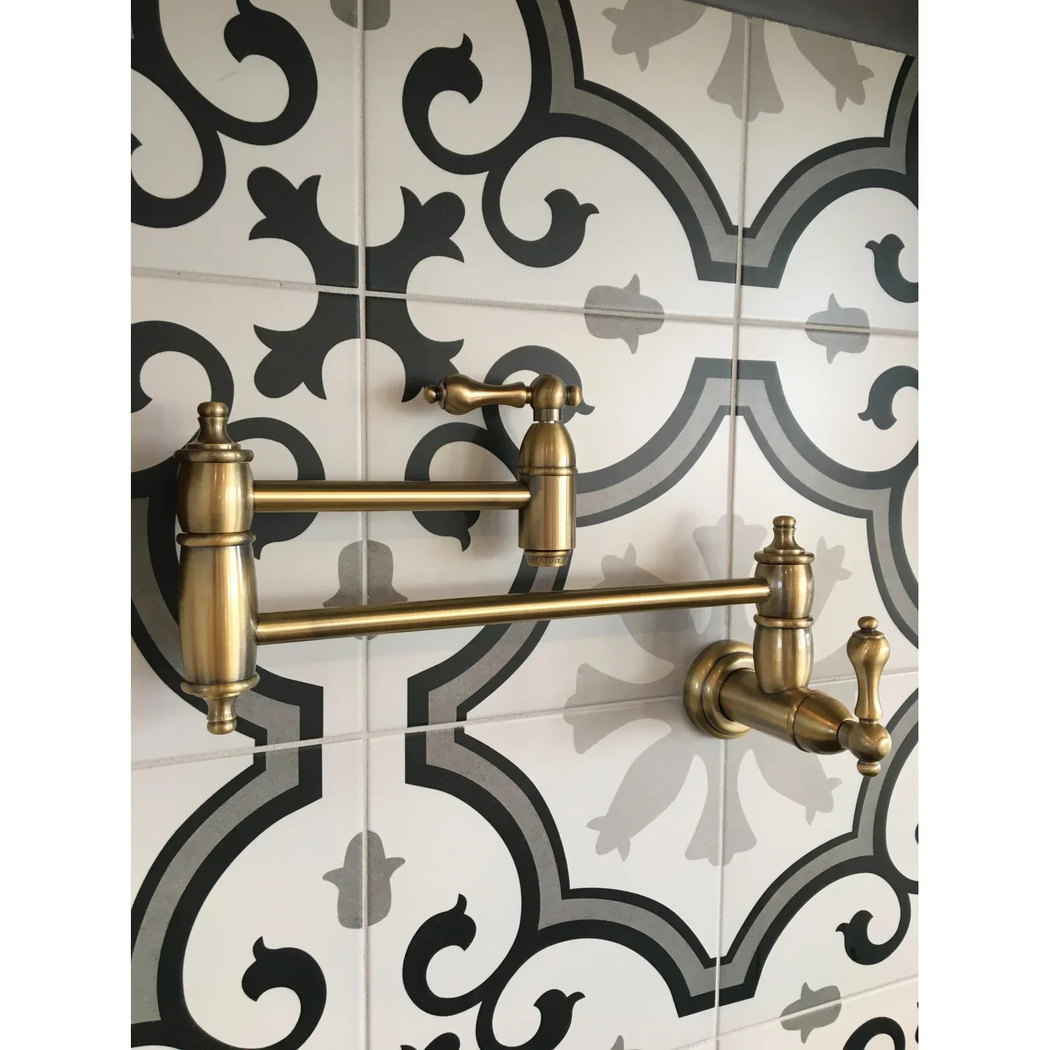 Kingston Brass Restoration Wall Mount Pot Filler Faucet, Antique Brass (KS3103AL) - Image 2