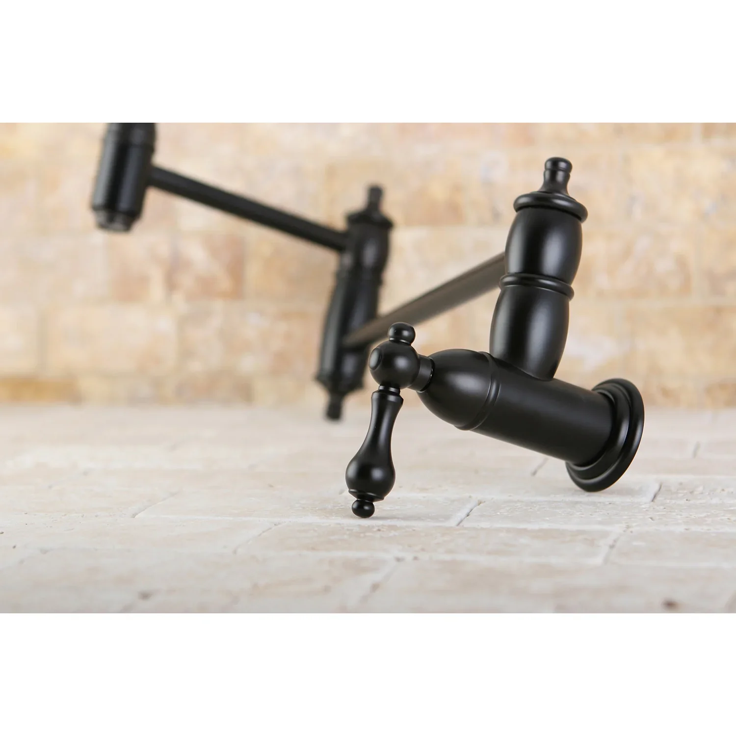 Kingston Brass Restoration Wall Mount Pot Filler Faucet, Oil Rubbed Bronze (KS3105AL) - Image 2