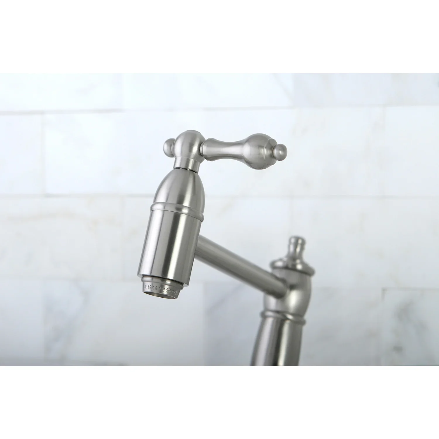 Kingston Brass Restoration Wall Mount Pot Filler Faucet, Brushed Nickel (KS3108AL) - Image 4