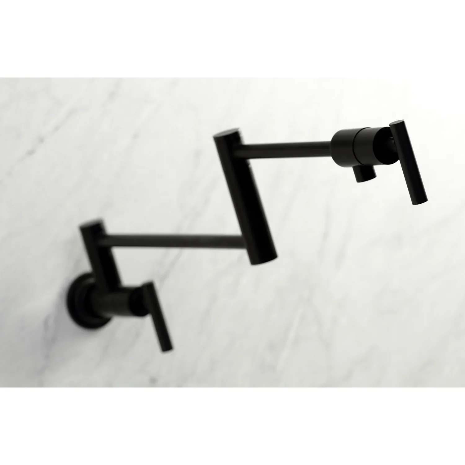 Kingston Brass Manhattan Wall Mount Pot Filler Faucet, Matte Black (KS4100CML) - Image 2