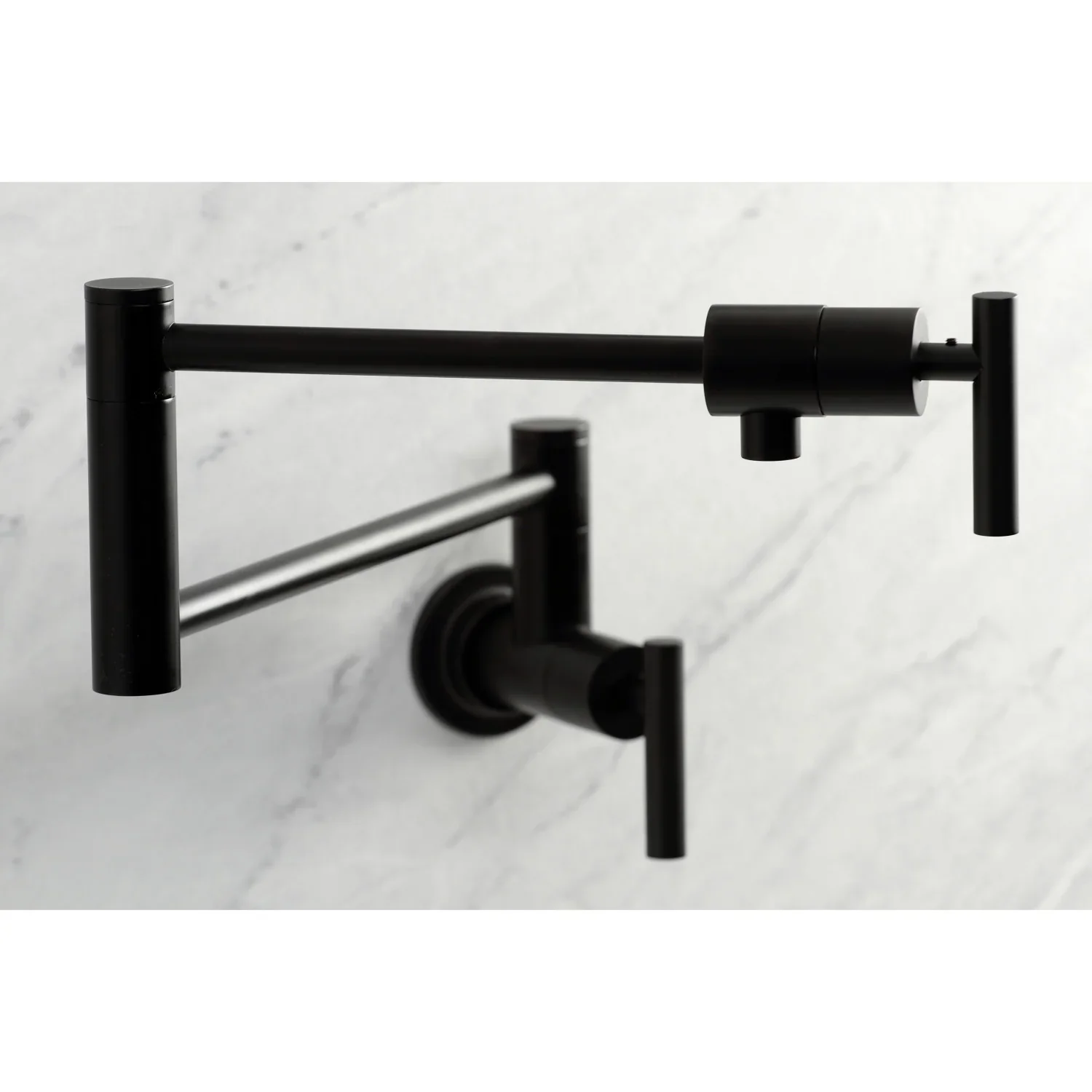 Kingston Brass Manhattan Wall Mount Pot Filler Faucet, Matte Black (KS4100CML) - Image 3