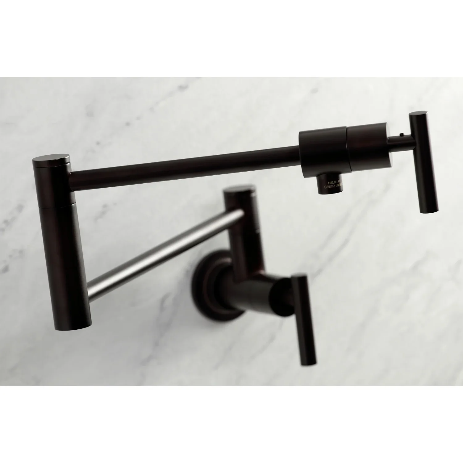 Kingston Brass Manhattan Wall Mount Pot Filler Faucet, Oil Rubbed Bronze (KS4105CML) - Image 3