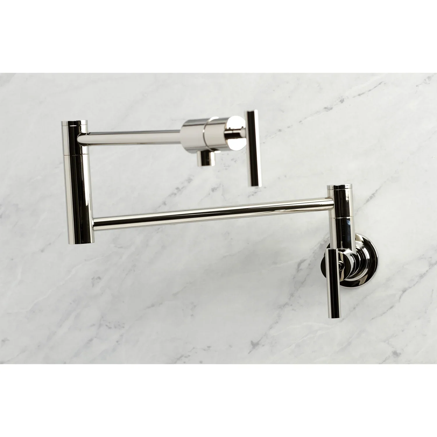 Kingston Brass Manhattan Wall Mount Pot Filler Faucet, Polished Nickel (KS4106CML) - Image 2